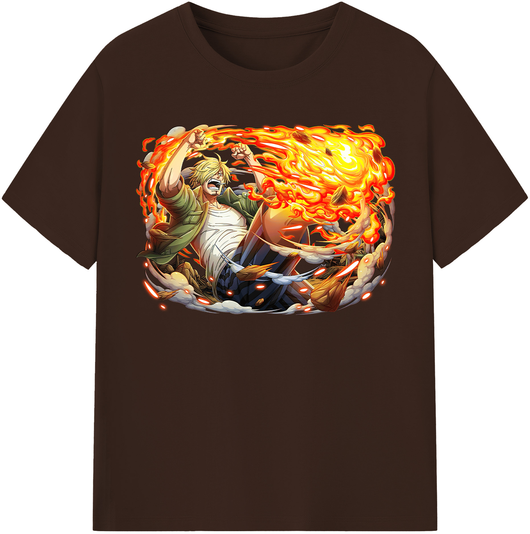 ワンピース サンジ ONE PIECE Sanji 綿100％半袖Tシャツ（フロントプリント）