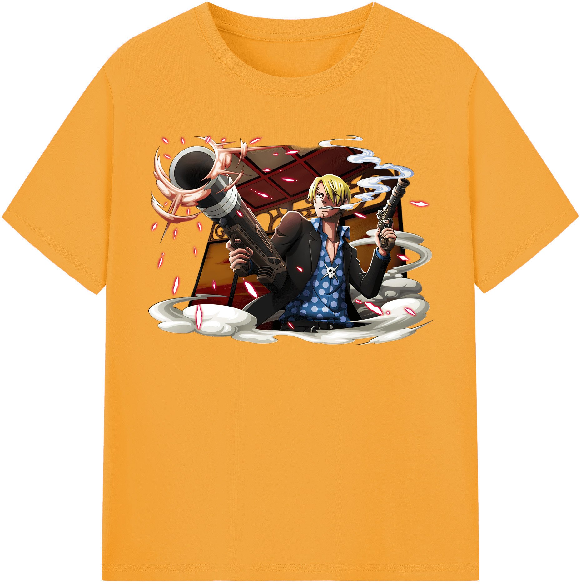 ワンピース サンジ ONE PIECE Sanji 綿100％半袖Tシャツ（フロントプリント）