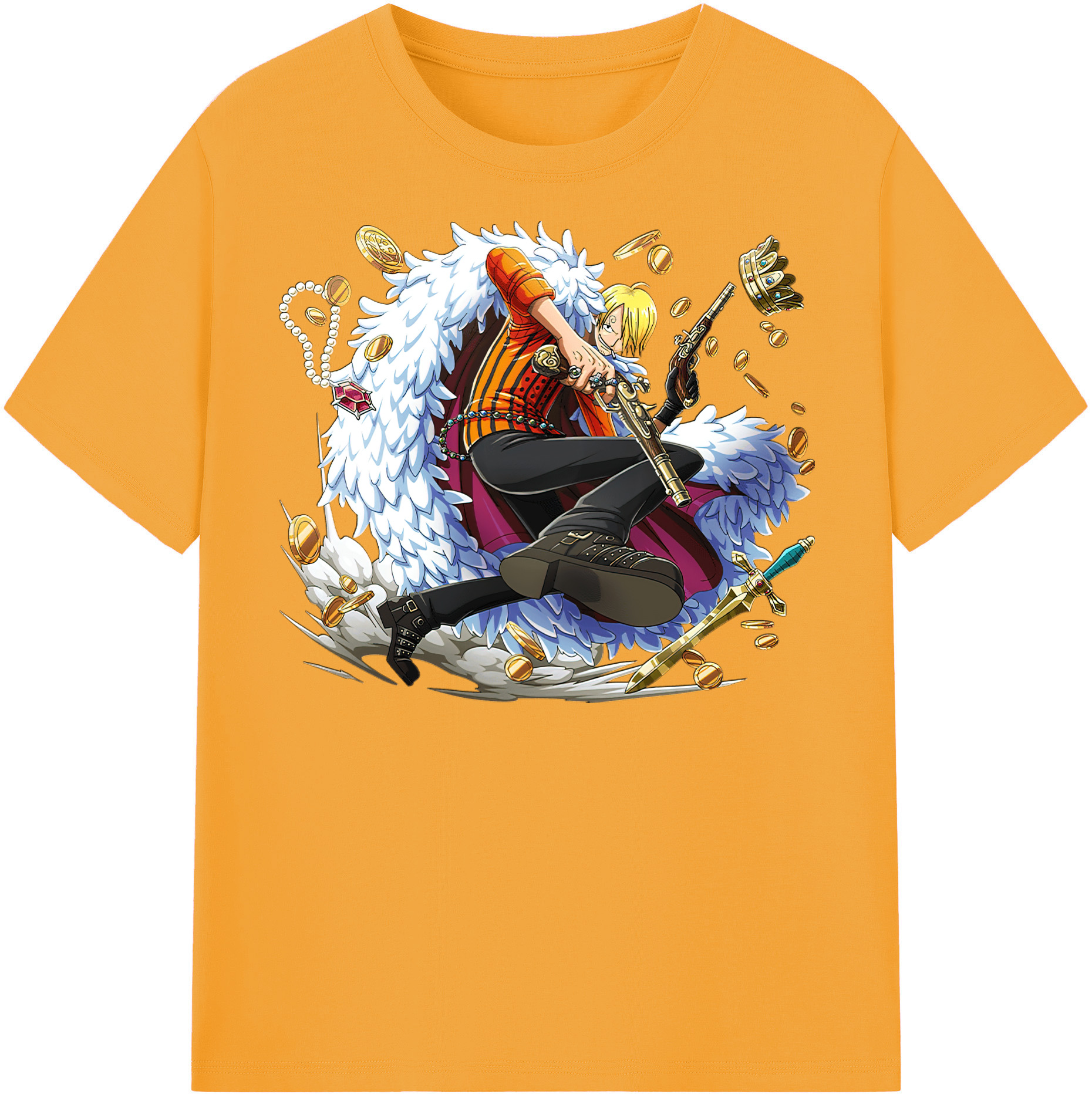 ワンピース サンジ ONE PIECE Sanji 綿100％半袖Tシャツ（フロントプリント）