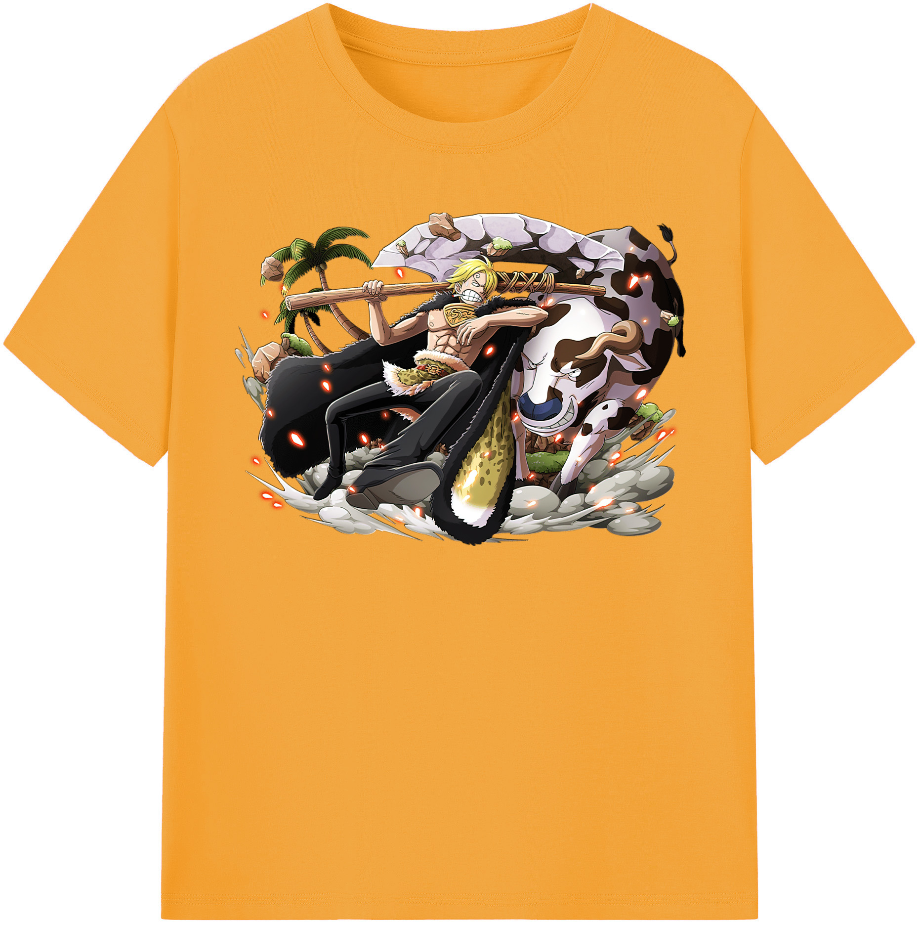 ワンピース サンジ ONE PIECE Sanji 綿100％半袖Tシャツ（フロントプリント）
