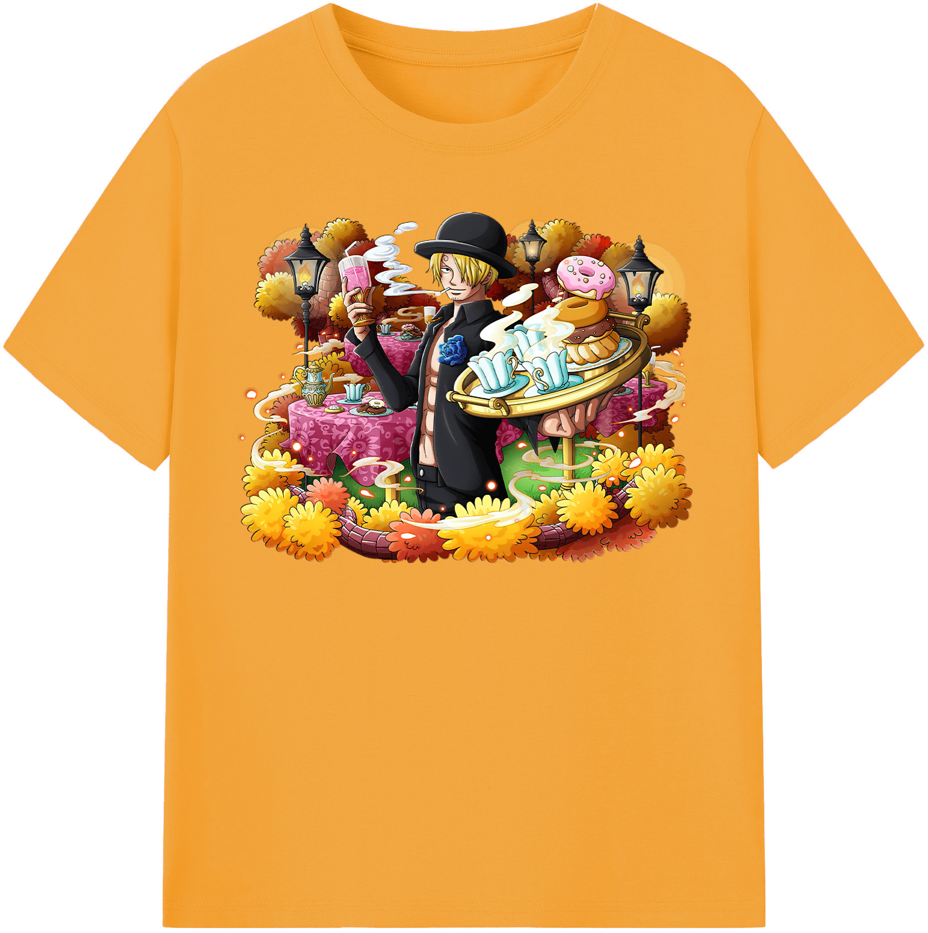 ワンピース サンジ ONE PIECE Sanji 綿100％半袖Tシャツ（フロントプリント）