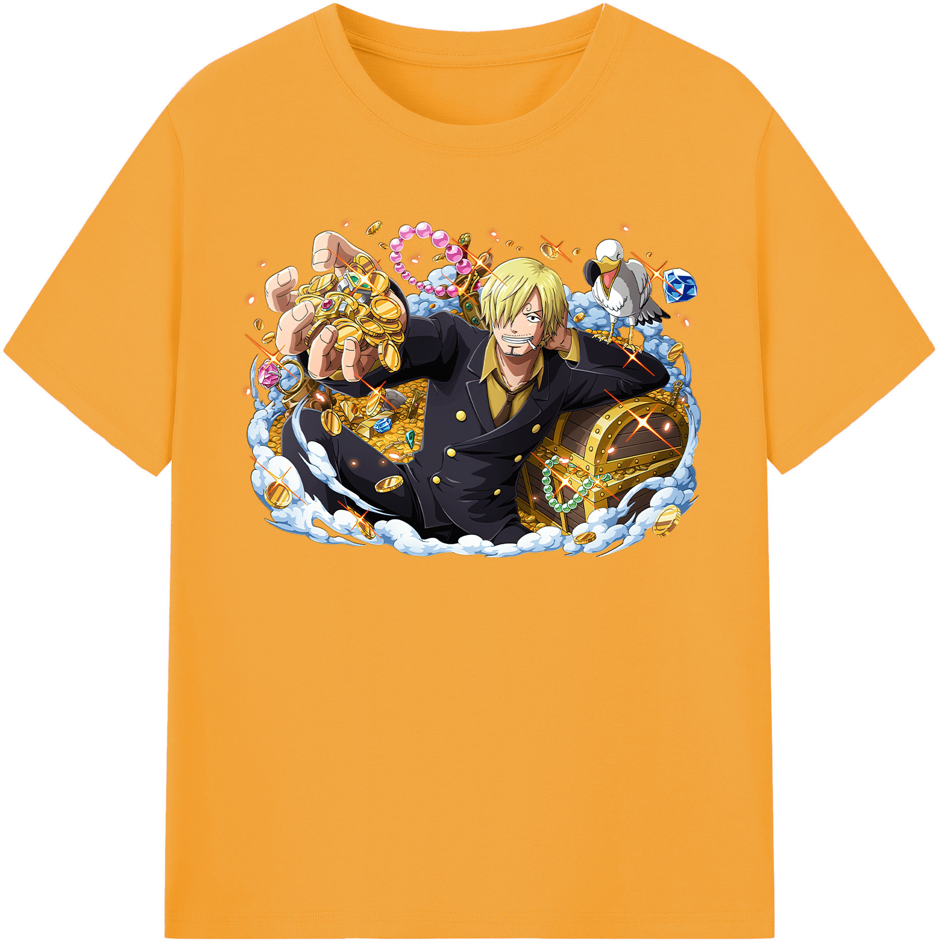 ワンピース サンジ ONE PIECE Sanji 綿100％半袖Tシャツ（フロントプリント）