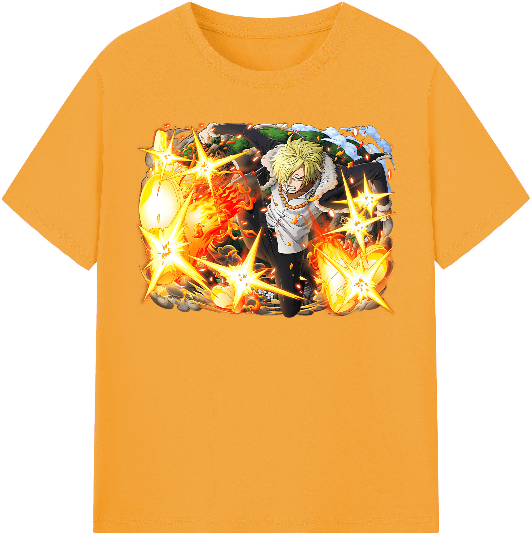 ワンピース サンジ ONE PIECE Sanji 綿100％半袖Tシャツ（フロントプリント）