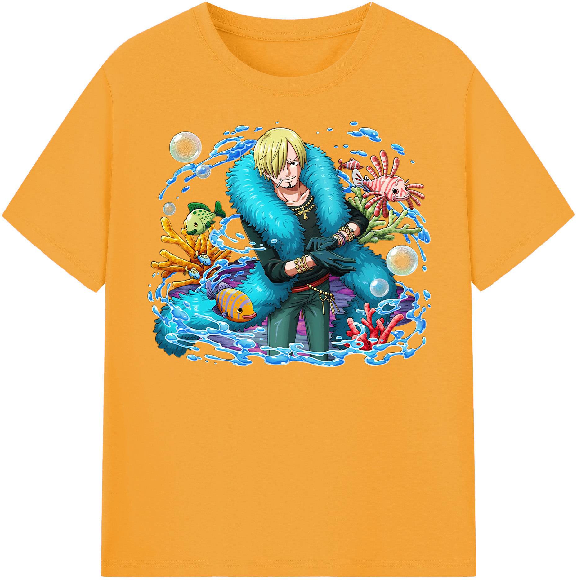 ワンピース サンジ ONE PIECE Sanji 綿100％半袖Tシャツ（フロントプリント）