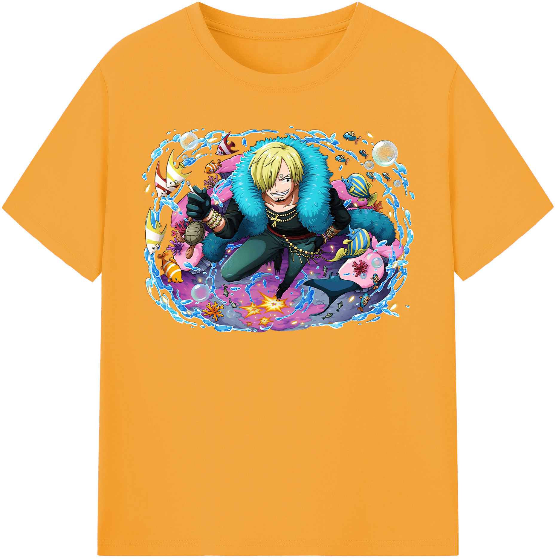 ワンピース サンジ ONE PIECE Sanji 綿100％半袖Tシャツ（フロントプリント）