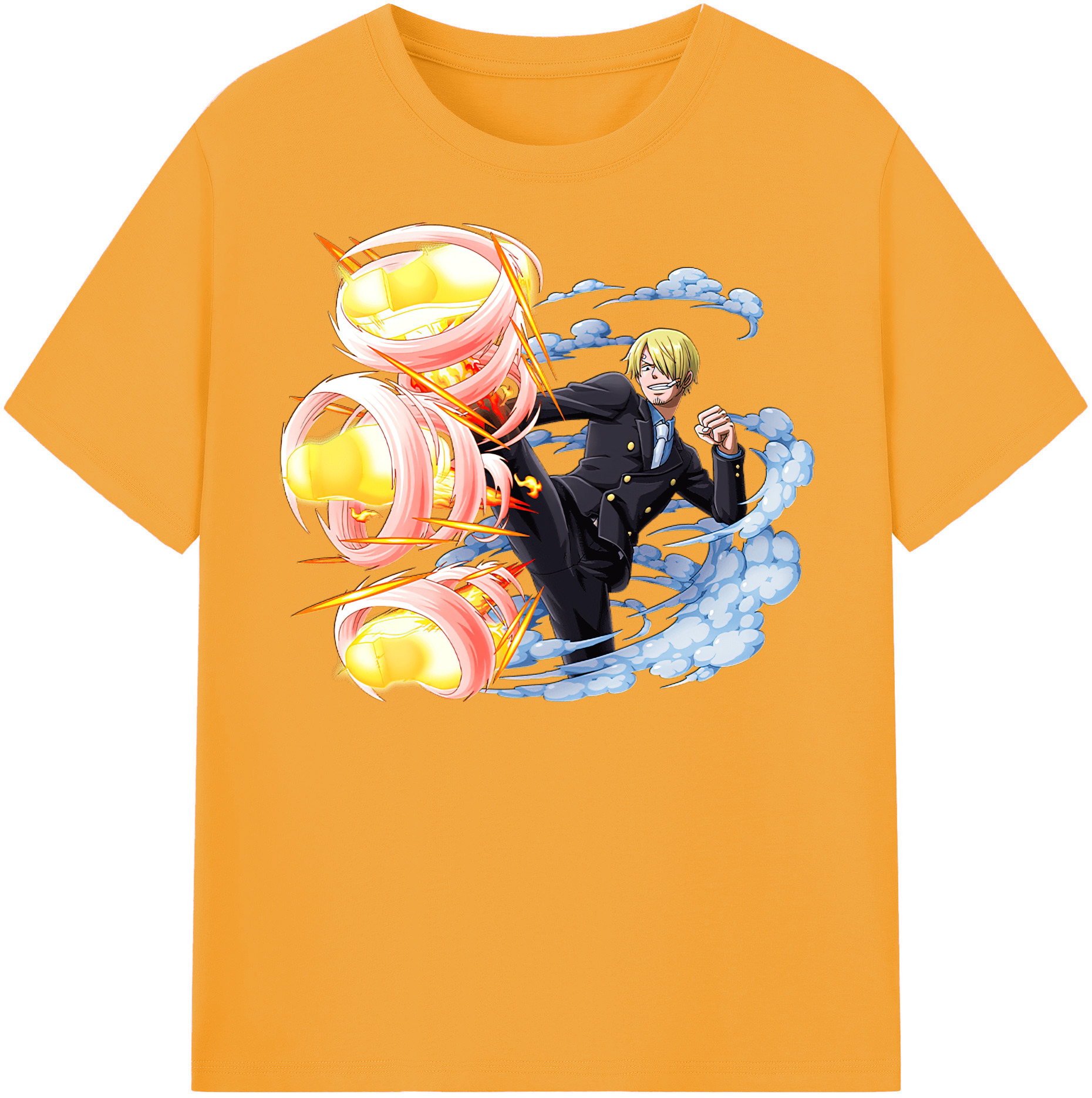 ワンピース サンジ ONE PIECE Sanji 綿100％半袖Tシャツ（フロントプリント）