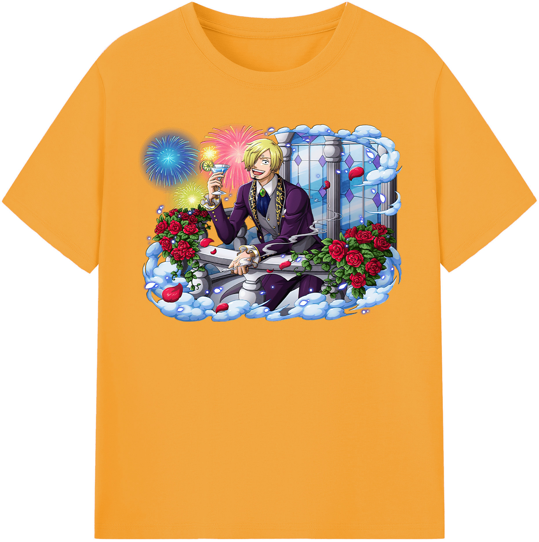 ワンピース サンジ ONE PIECE Sanji 綿100％半袖Tシャツ（フロントプリント）
