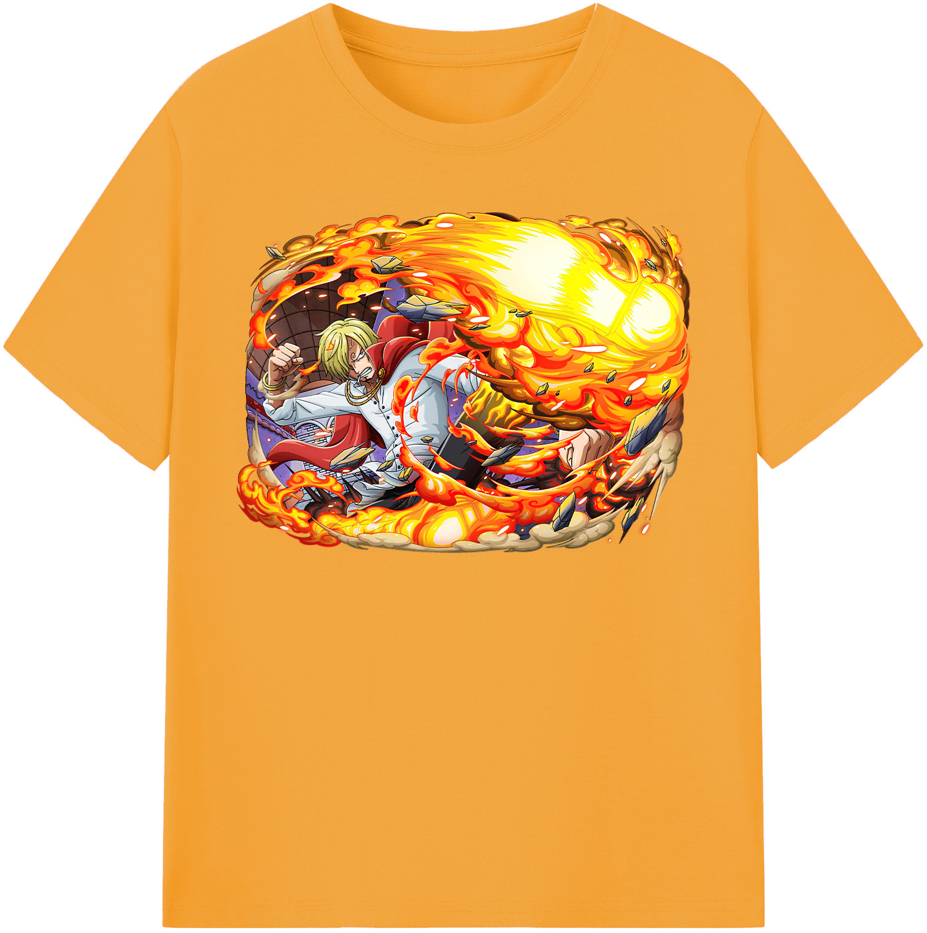 ワンピース サンジ ONE PIECE Sanji 綿100％半袖Tシャツ（フロントプリント）