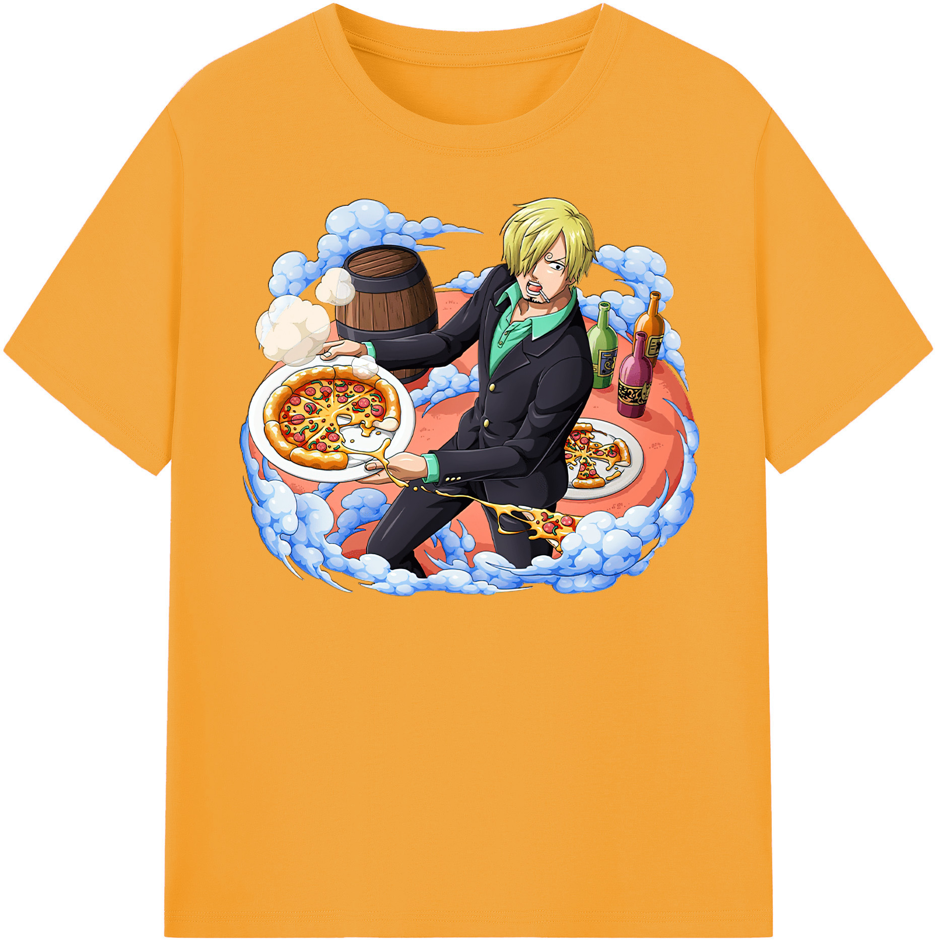 ワンピース サンジ ONE PIECE Sanji 綿100％半袖Tシャツ（フロントプリント）