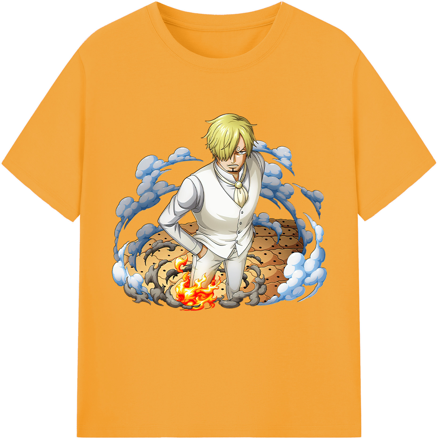 ワンピース サンジ ONE PIECE Sanji 綿100％半袖Tシャツ（フロントプリント）
