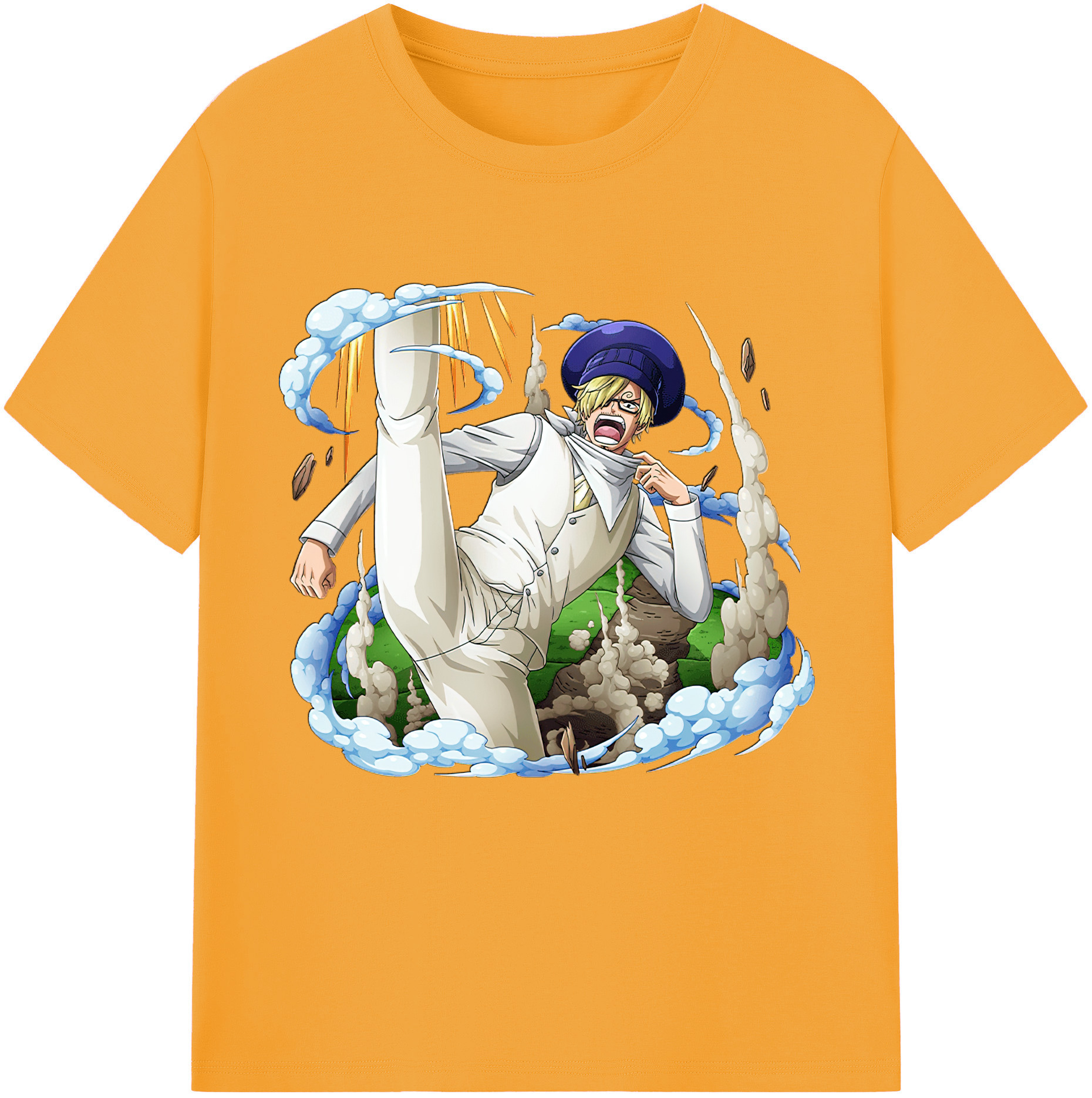 ワンピース サンジ ONE PIECE Sanji 綿100％半袖Tシャツ（フロントプリント）