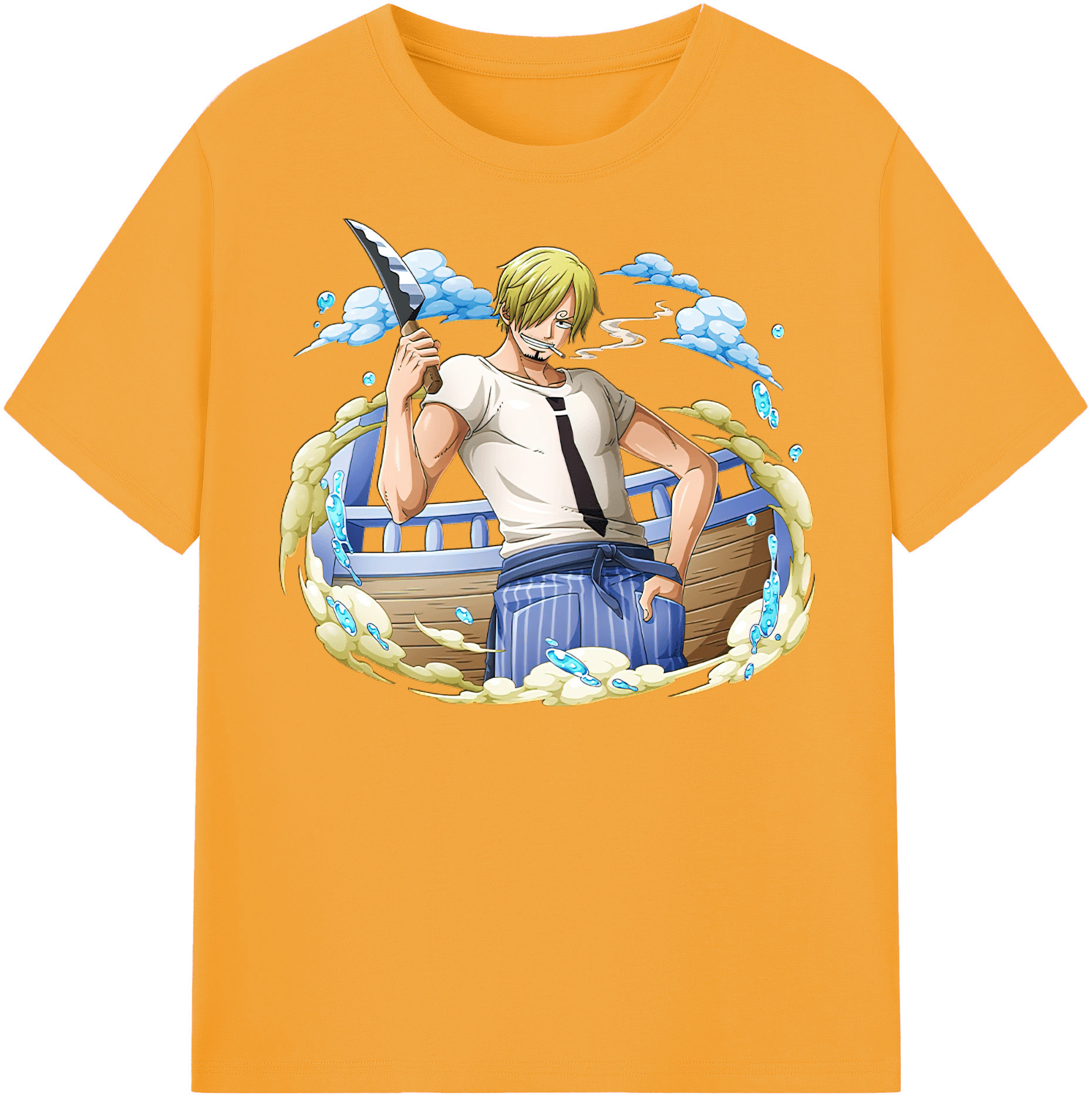ワンピース サンジ ONE PIECE Sanji 綿100％半袖Tシャツ（フロントプリント）