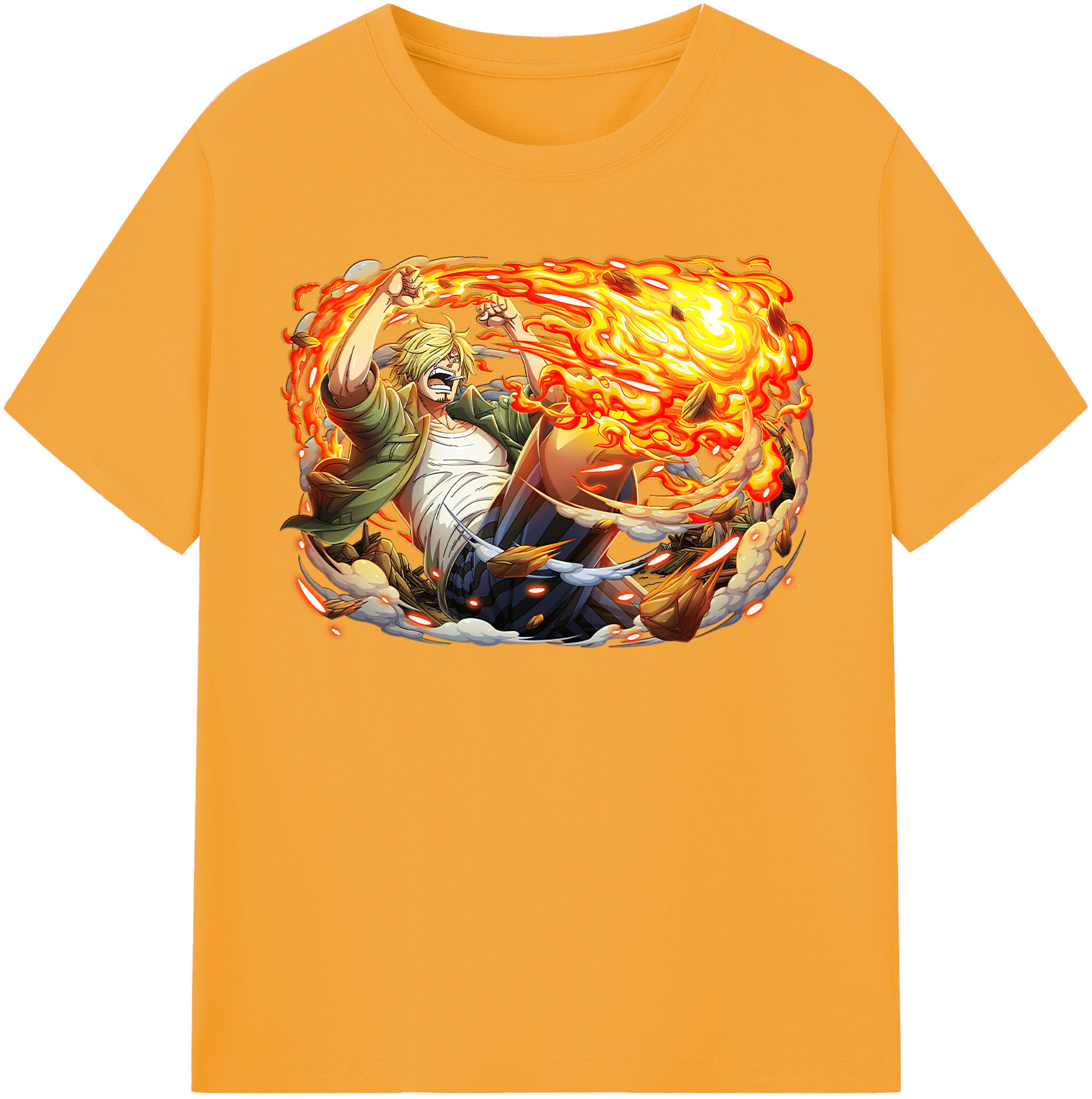 ワンピース サンジ ONE PIECE Sanji 綿100％半袖Tシャツ（フロントプリント）