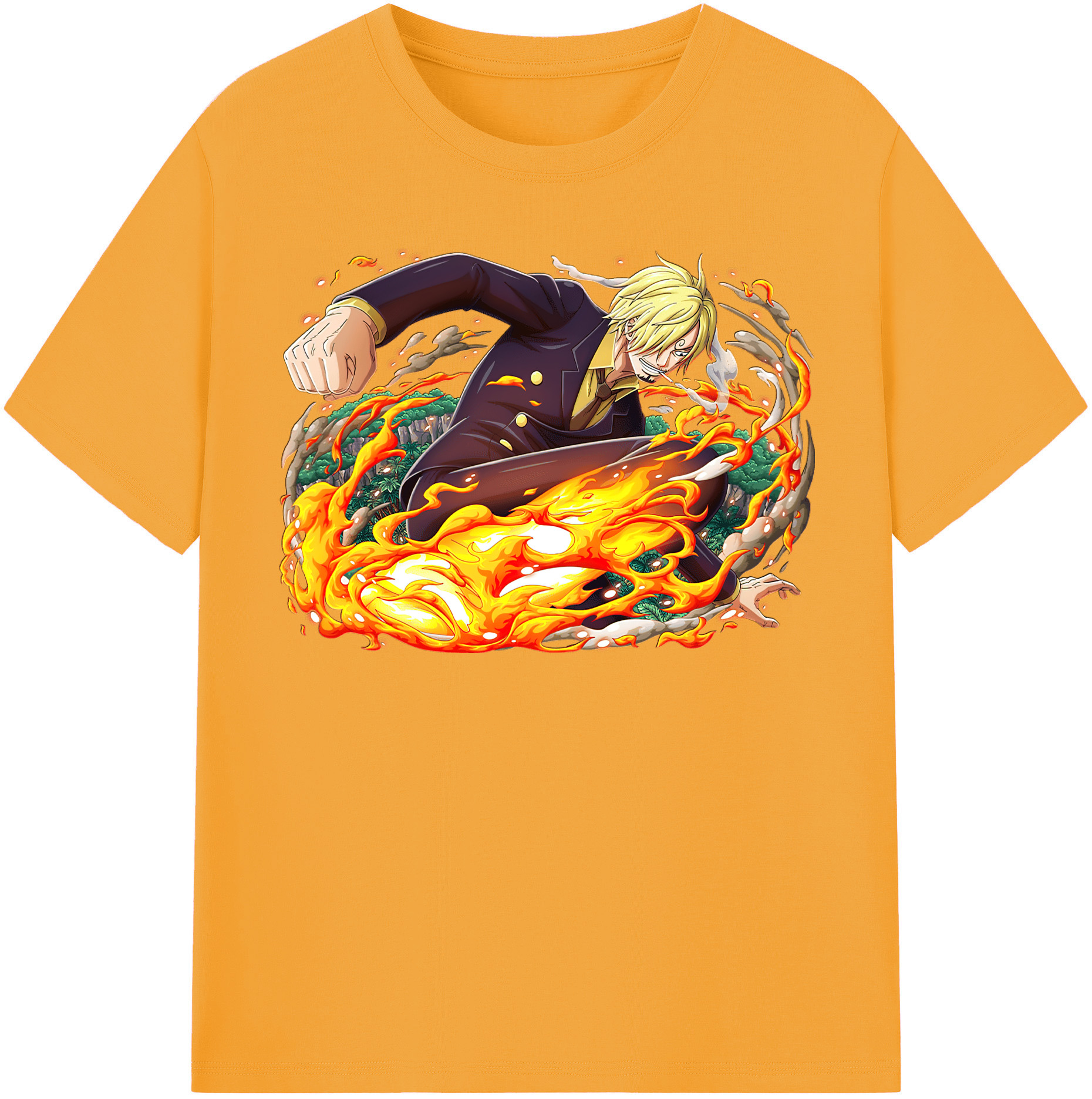 ワンピース サンジ ONE PIECE Sanji 綿100％半袖Tシャツ（フロントプリント）