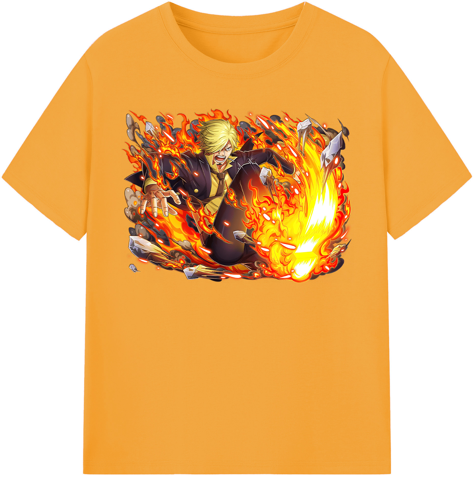 ワンピース サンジ ONE PIECE Sanji 綿100％半袖Tシャツ（フロントプリント）