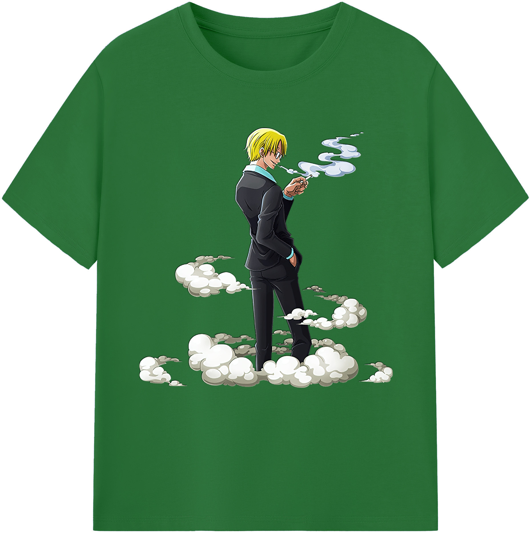 （画像用） ワンピース サンジ ONE PIECE Sanji 綿100％半袖Tシャツ（フロントプリント）