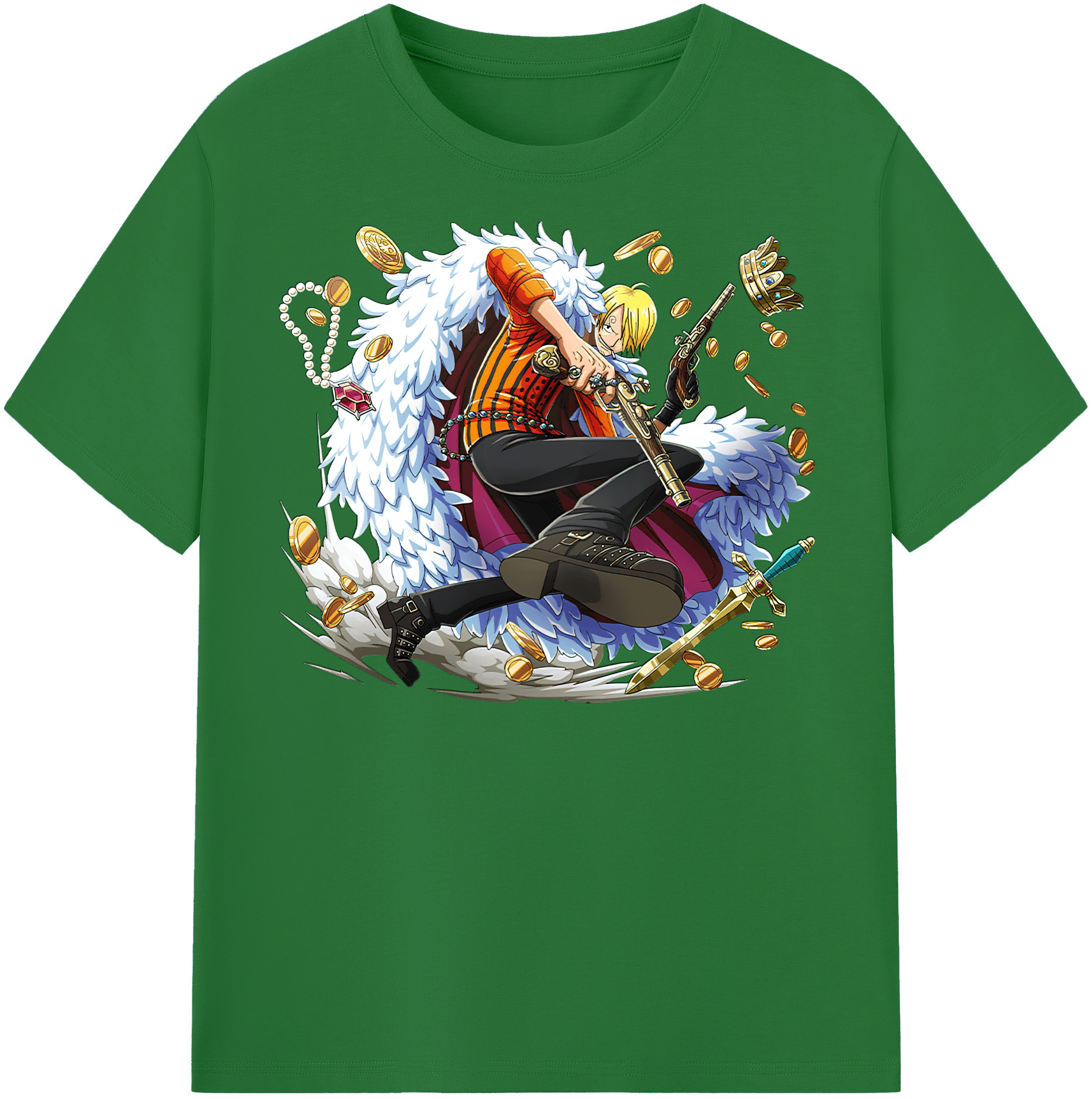 ワンピース サンジ ONE PIECE Sanji 綿100％半袖Tシャツ（フロントプリント）