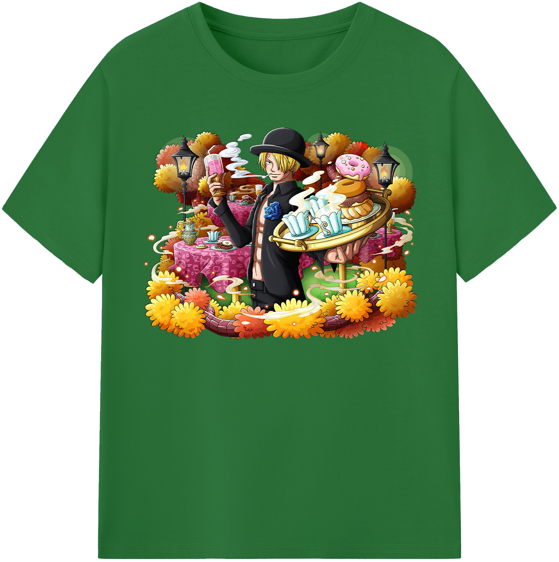 ワンピース サンジ ONE PIECE Sanji 綿100％半袖Tシャツ（フロントプリント）