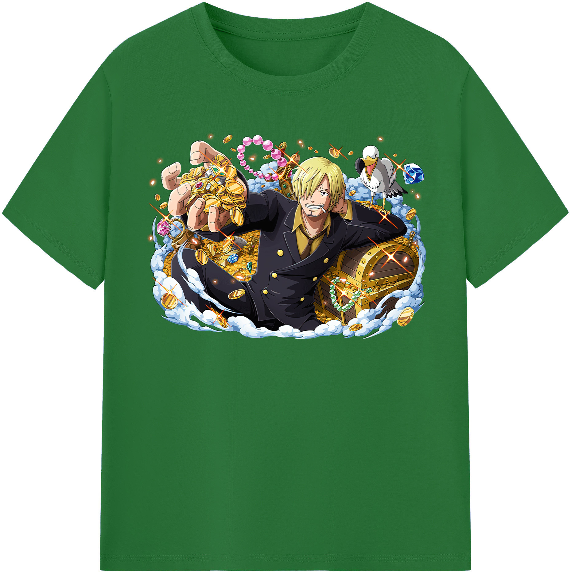 ワンピース サンジ ONE PIECE Sanji 綿100％半袖Tシャツ（フロントプリント）