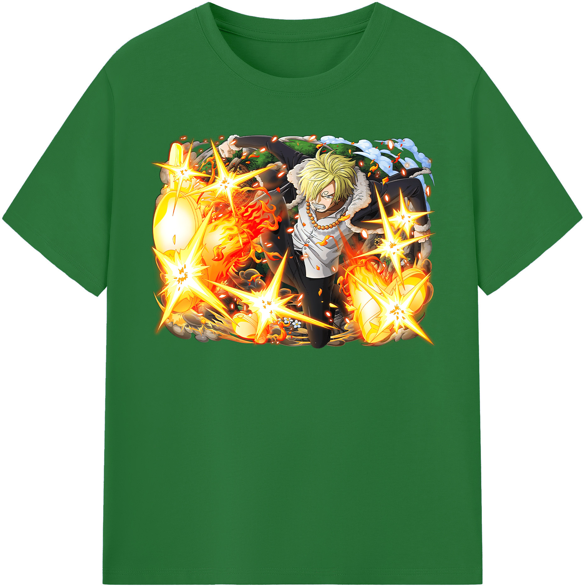ワンピース サンジ ONE PIECE Sanji 綿100％半袖Tシャツ（フロントプリント）