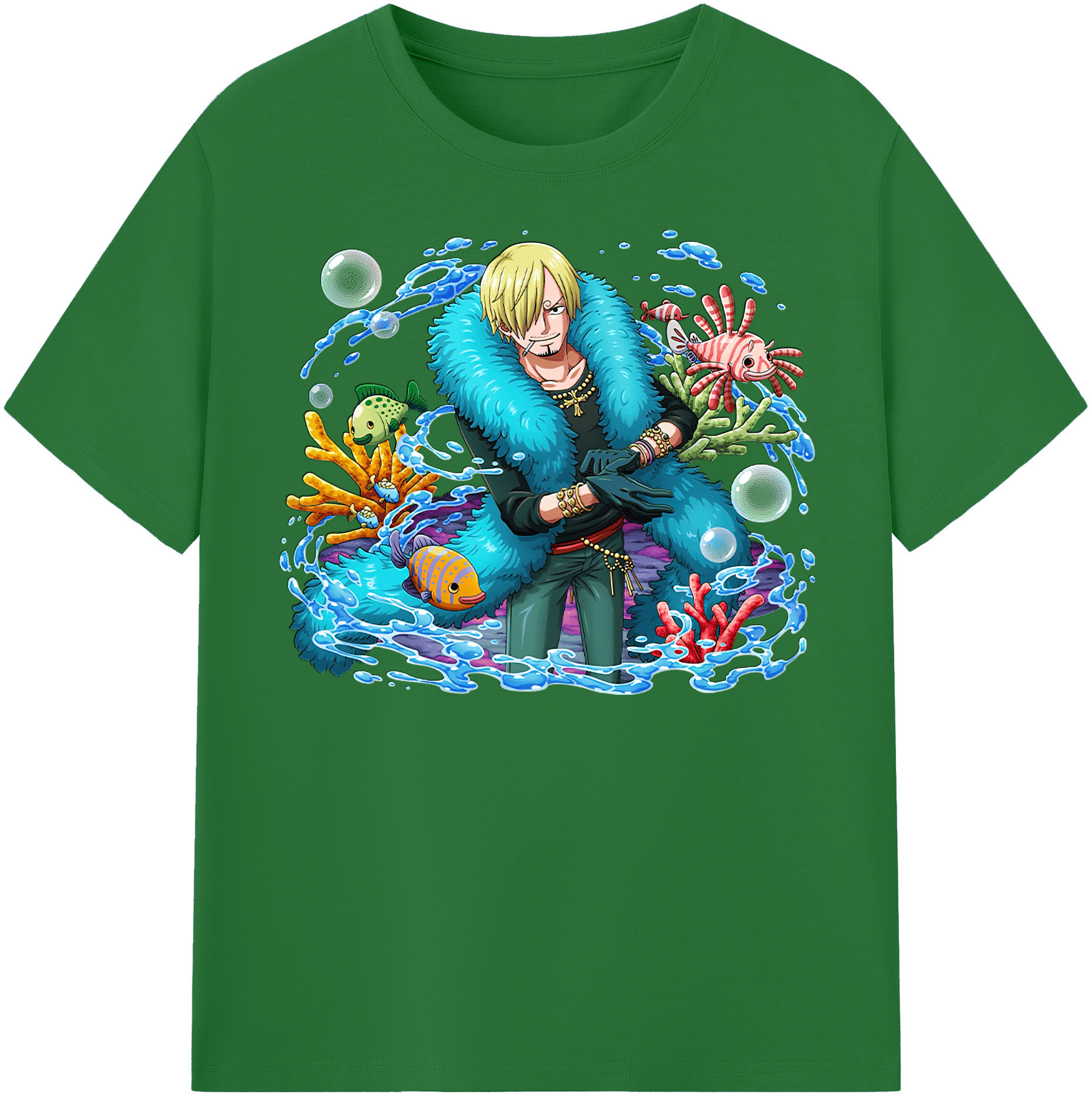 ワンピース サンジ ONE PIECE Sanji 綿100％半袖Tシャツ（フロントプリント）