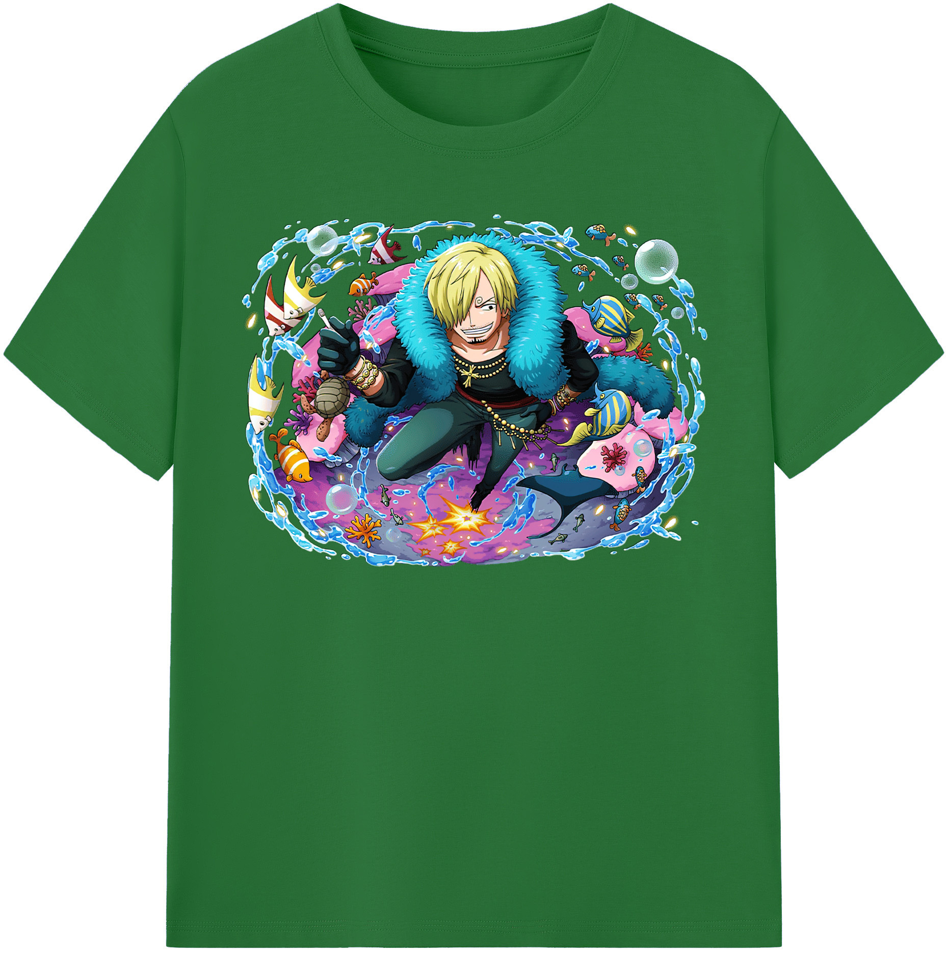ワンピース サンジ ONE PIECE Sanji 綿100％半袖Tシャツ（フロントプリント）