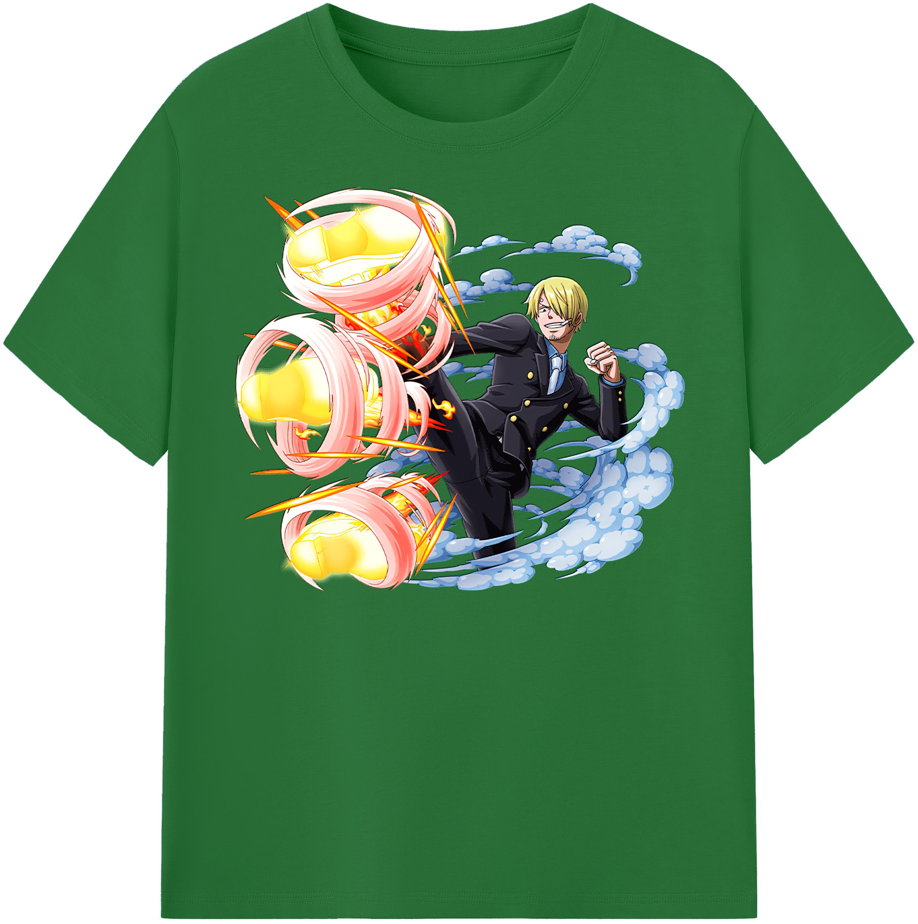 ワンピース サンジ ONE PIECE Sanji 綿100％半袖Tシャツ（フロントプリント）