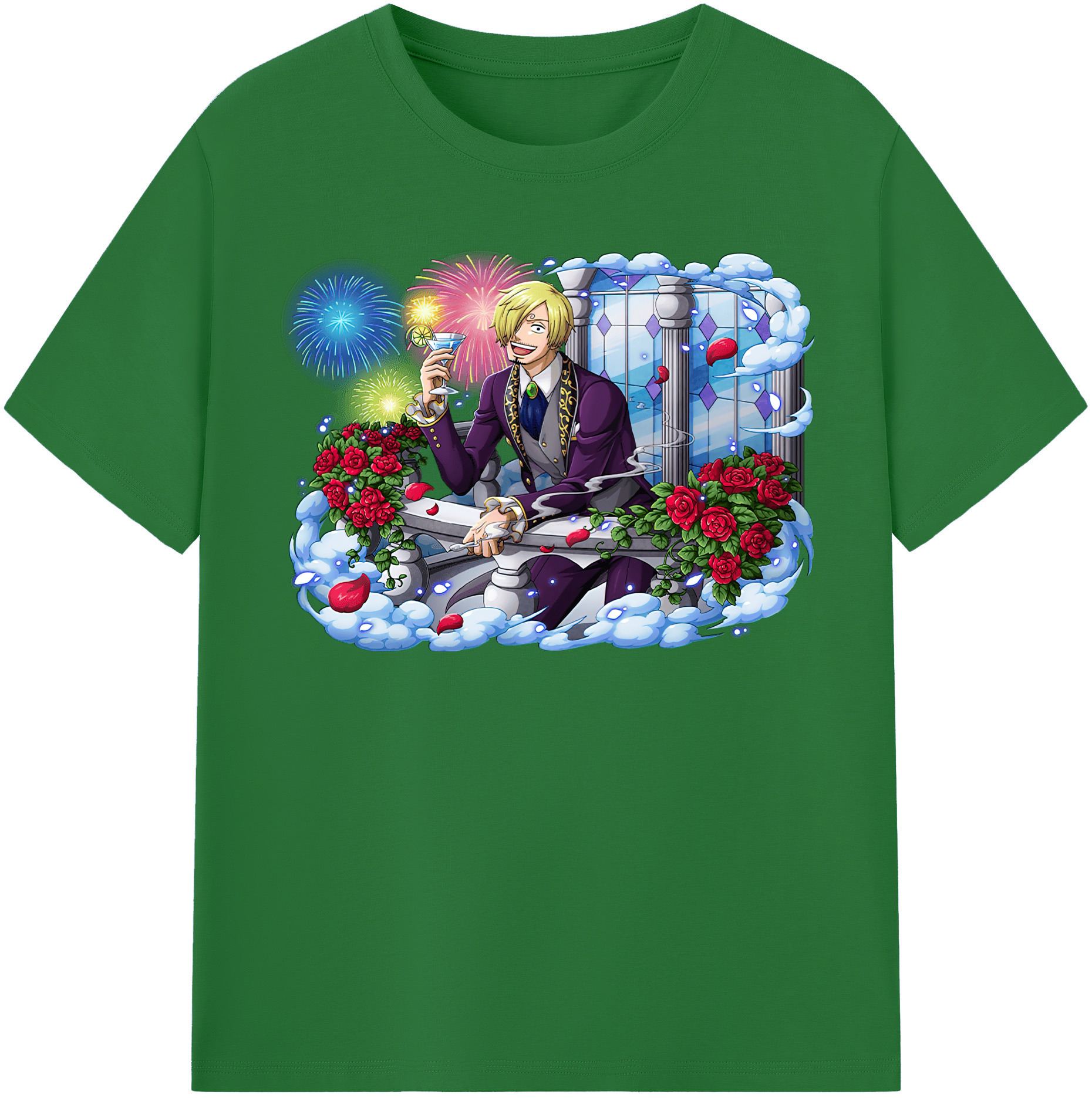 ワンピース サンジ ONE PIECE Sanji 綿100％半袖Tシャツ（フロントプリント）