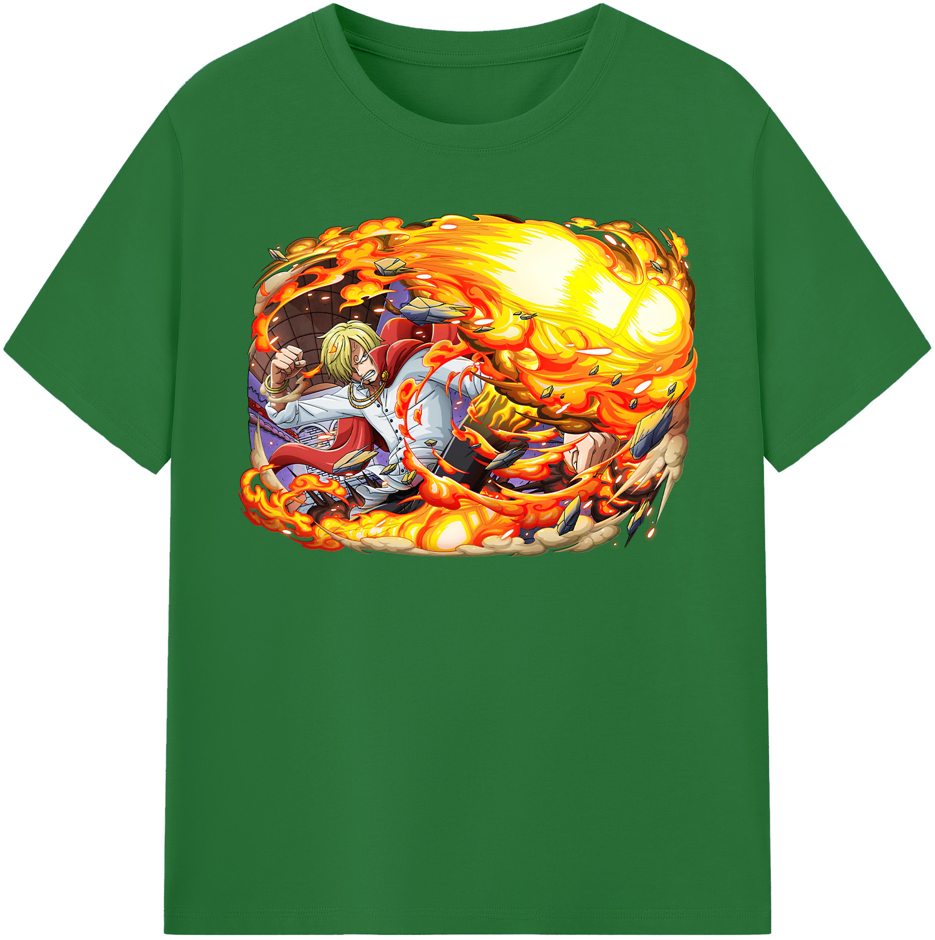 ワンピース サンジ ONE PIECE Sanji 綿100％半袖Tシャツ（フロントプリント）
