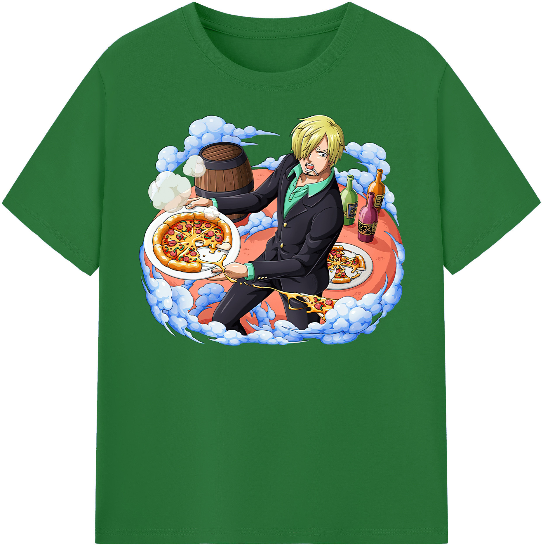 ワンピース サンジ ONE PIECE Sanji 綿100％半袖Tシャツ（フロントプリント）