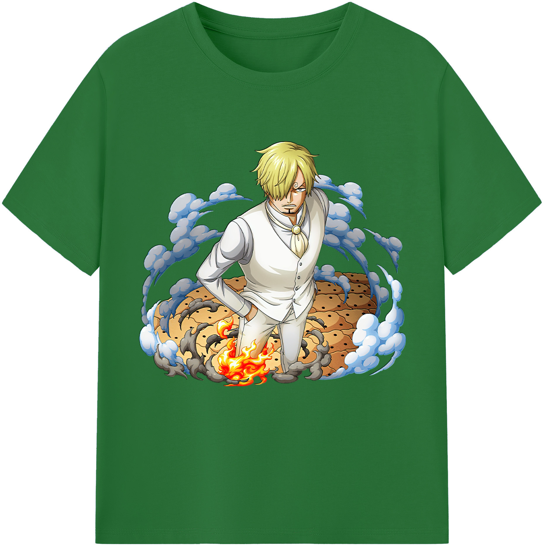 ワンピース サンジ ONE PIECE Sanji 綿100％半袖Tシャツ（フロントプリント）