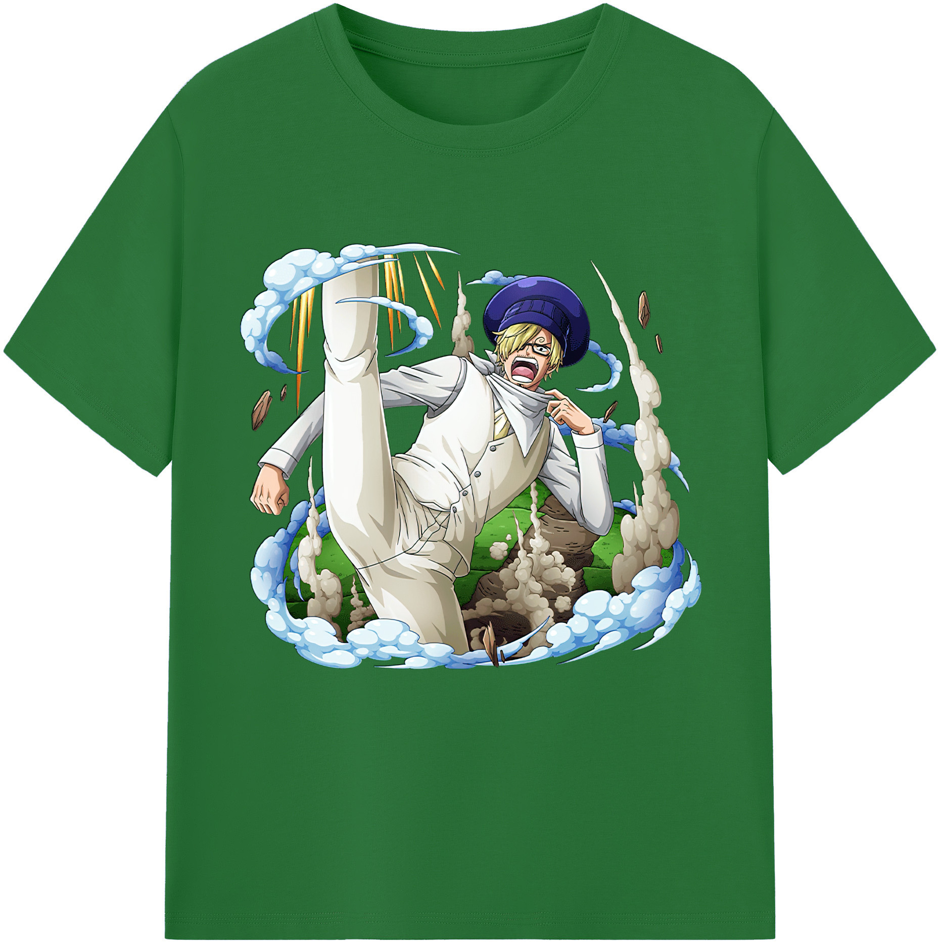 ワンピース サンジ ONE PIECE Sanji 綿100％半袖Tシャツ（フロントプリント）