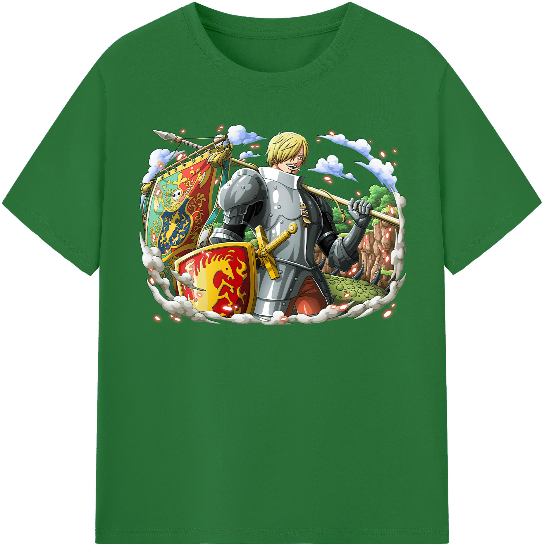 ワンピース サンジ ONE PIECE Sanji 綿100％半袖Tシャツ（フロントプリント）