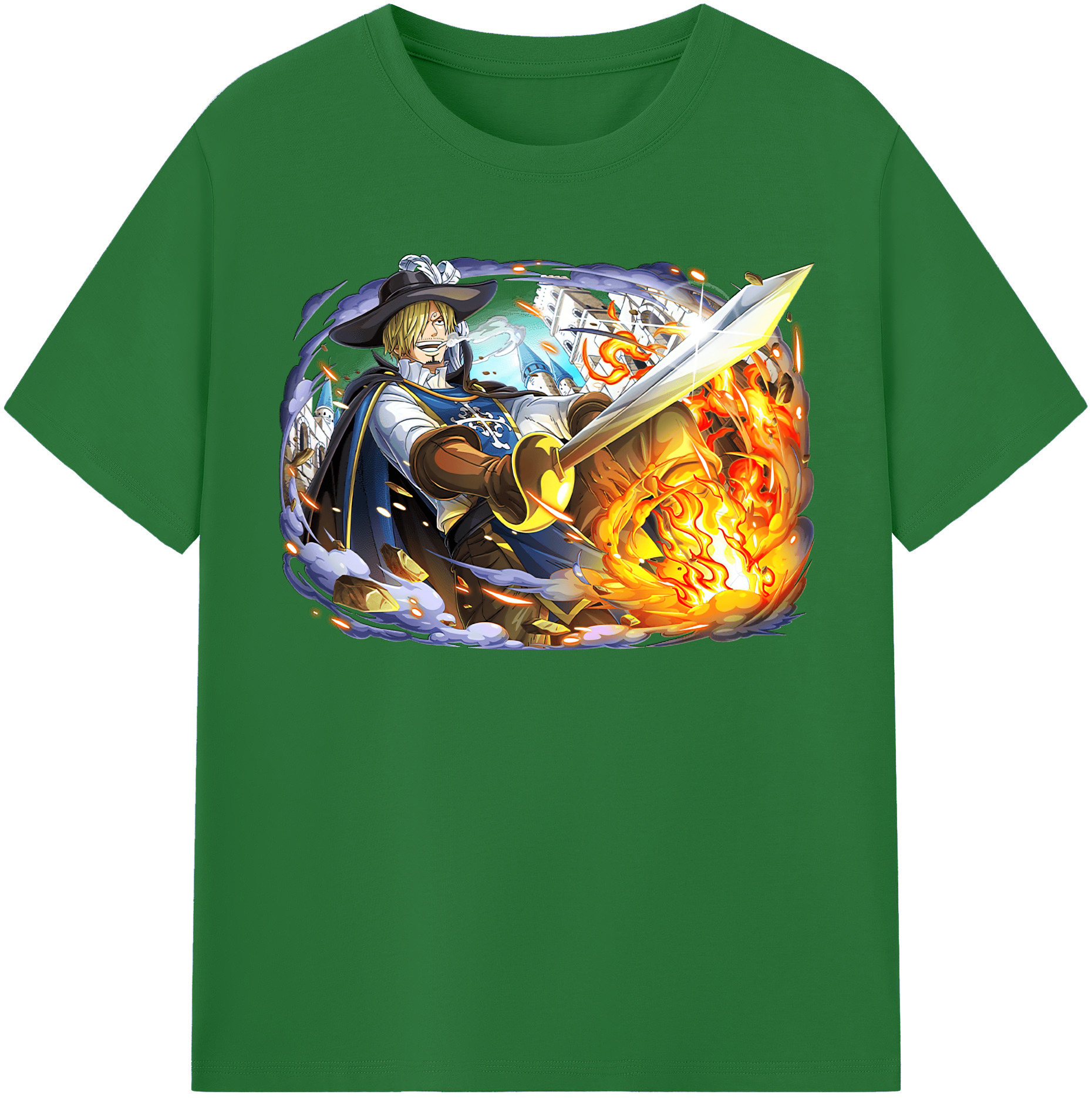 ワンピース サンジ ONE PIECE Sanji 綿100％半袖Tシャツ（フロントプリント）