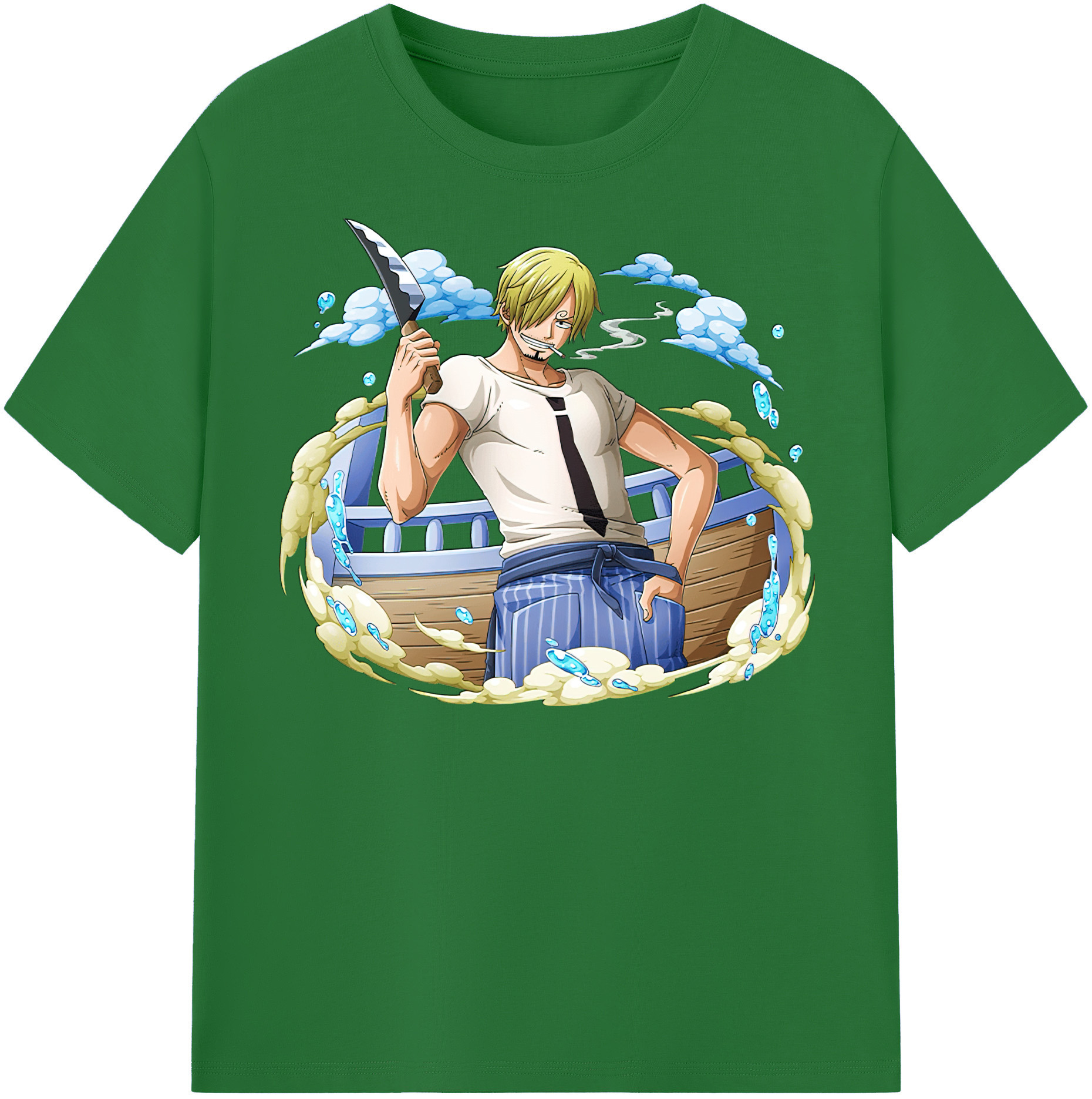 ワンピース サンジ ONE PIECE Sanji 綿100％半袖Tシャツ（フロントプリント）