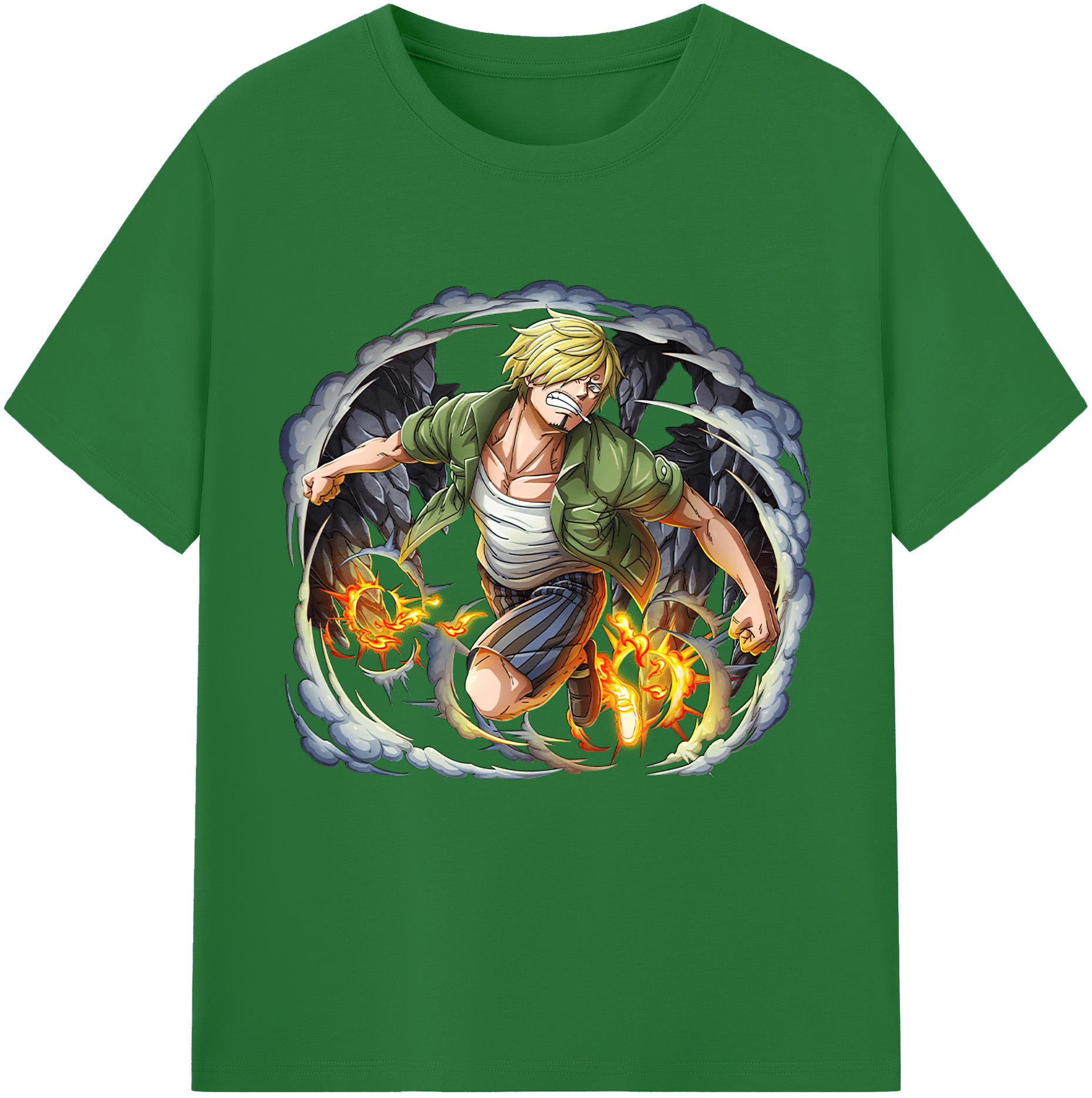 ワンピース サンジ ONE PIECE Sanji 綿100％半袖Tシャツ（フロントプリント）