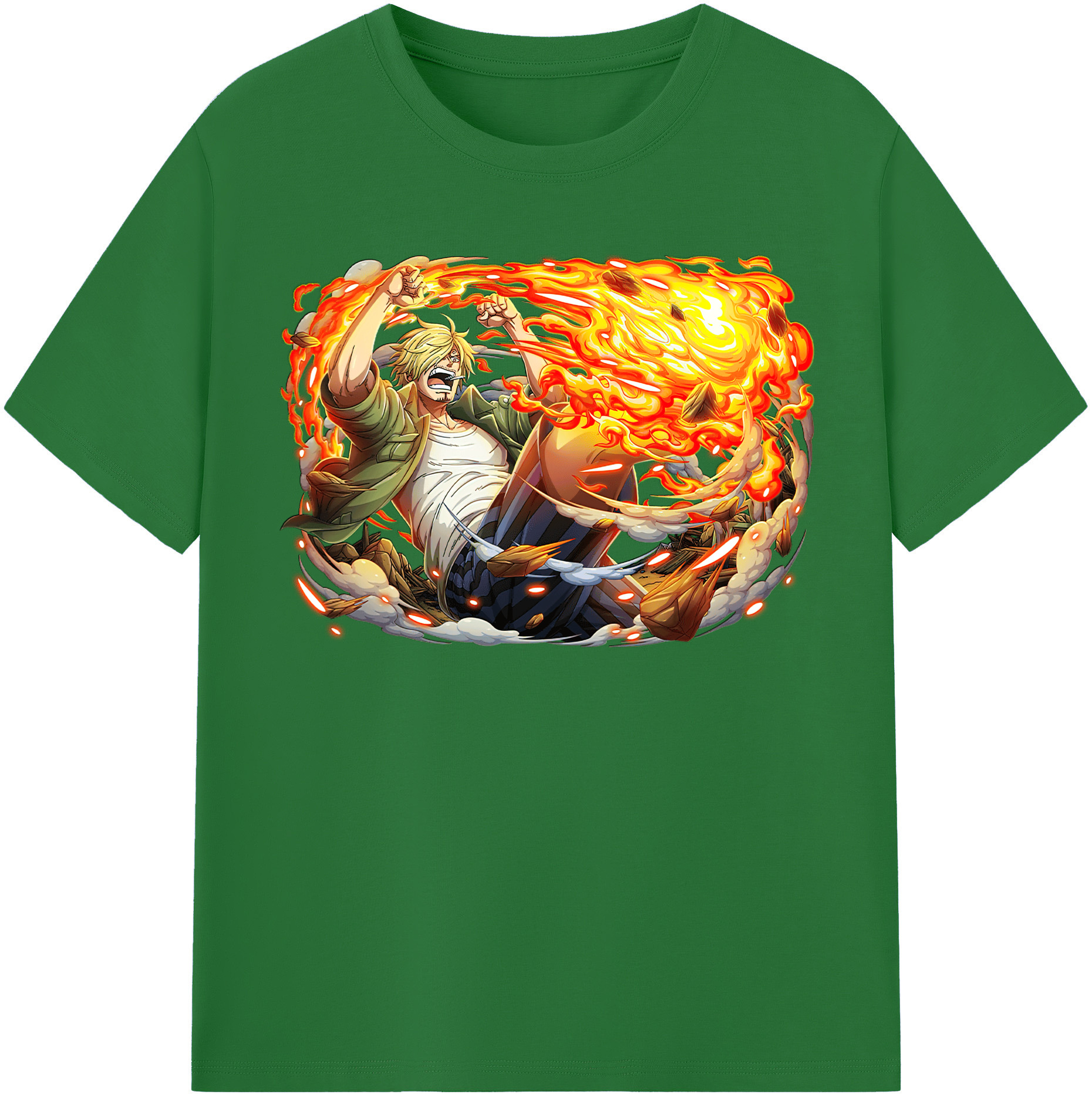 ワンピース サンジ ONE PIECE Sanji 綿100％半袖Tシャツ（フロントプリント）