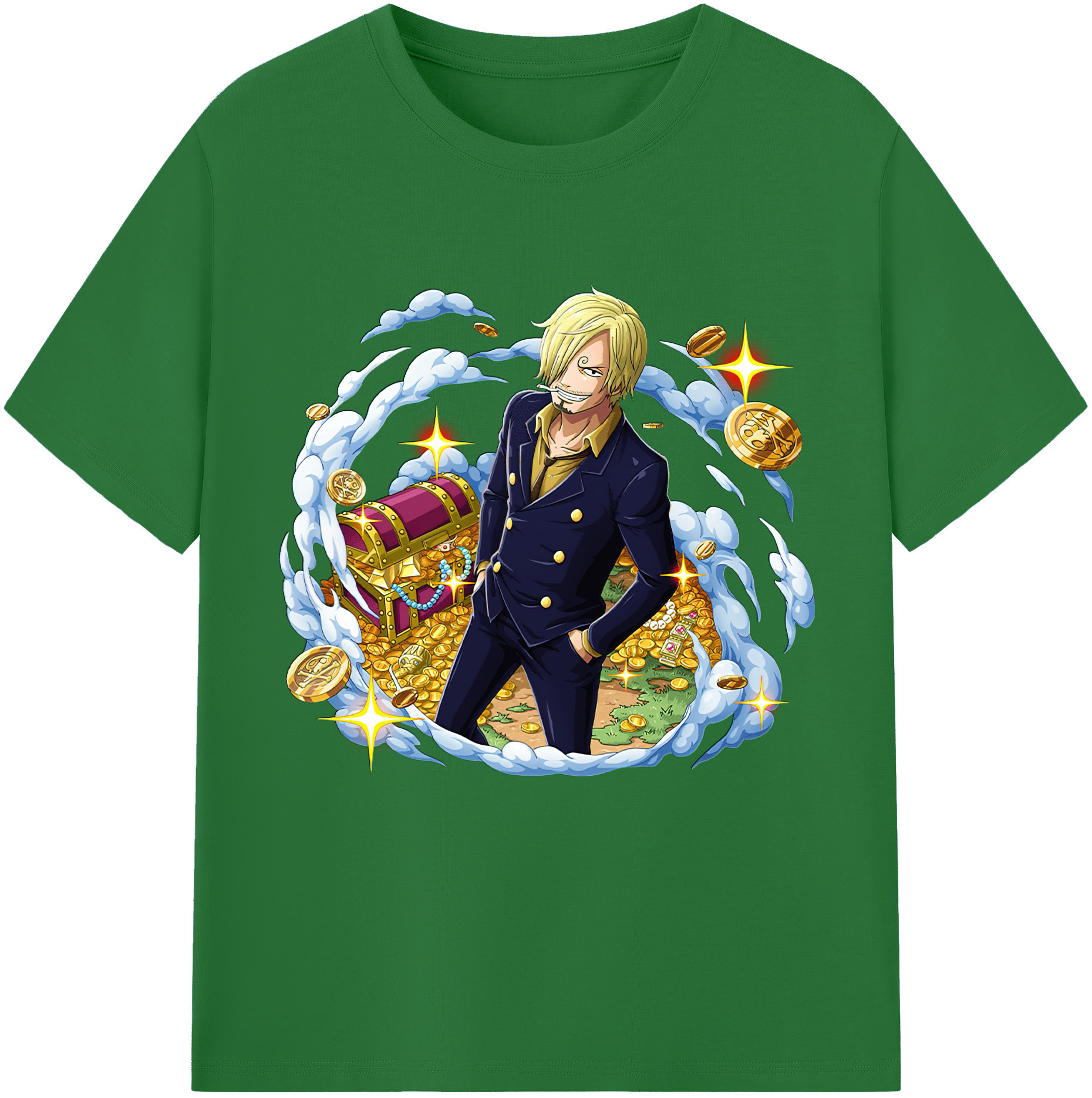 ワンピース サンジ ONE PIECE Sanji 綿100％半袖Tシャツ（フロントプリント）