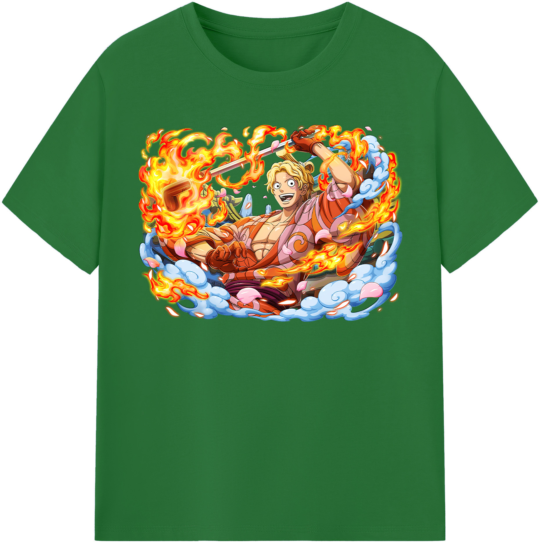 ワンピース サンジ ONE PIECE Sanji 綿100％半袖Tシャツ（フロントプリント）