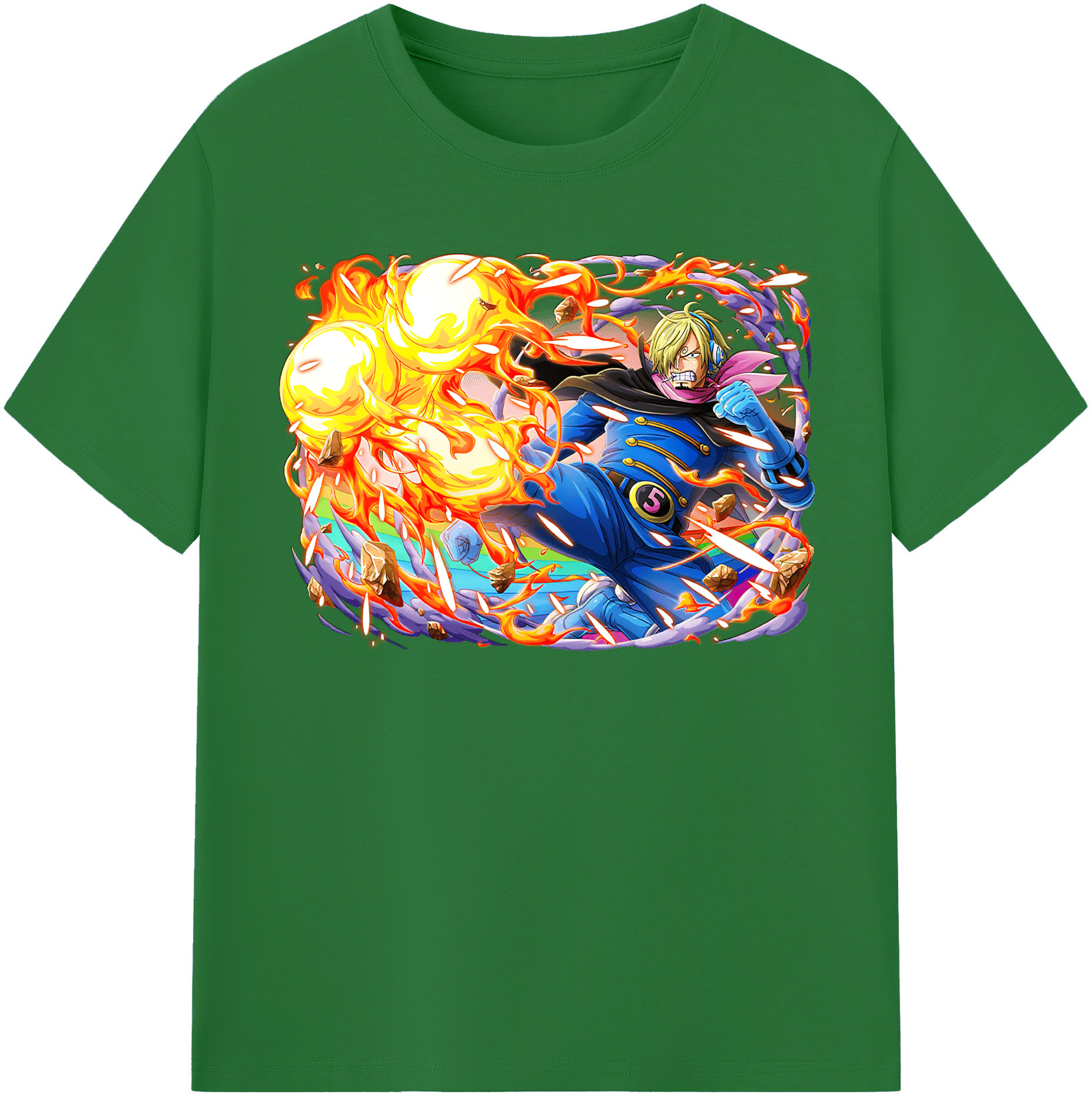 ワンピース サンジ ONE PIECE Sanji 綿100％半袖Tシャツ（フロントプリント）