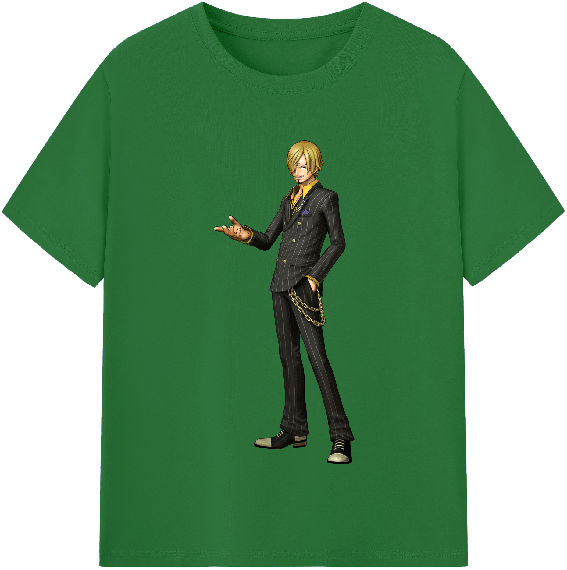 ワンピース サンジ ONE PIECE Sanji 綿100％半袖Tシャツ（フロントプリント）
