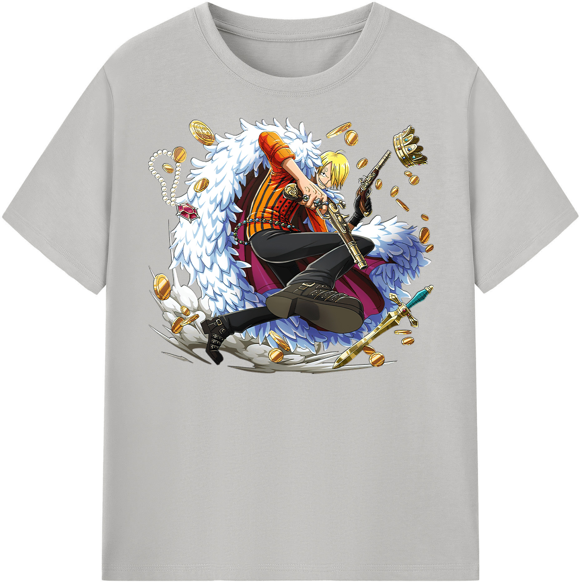 ワンピース サンジ ONE PIECE Sanji 綿100％半袖Tシャツ（フロントプリント）