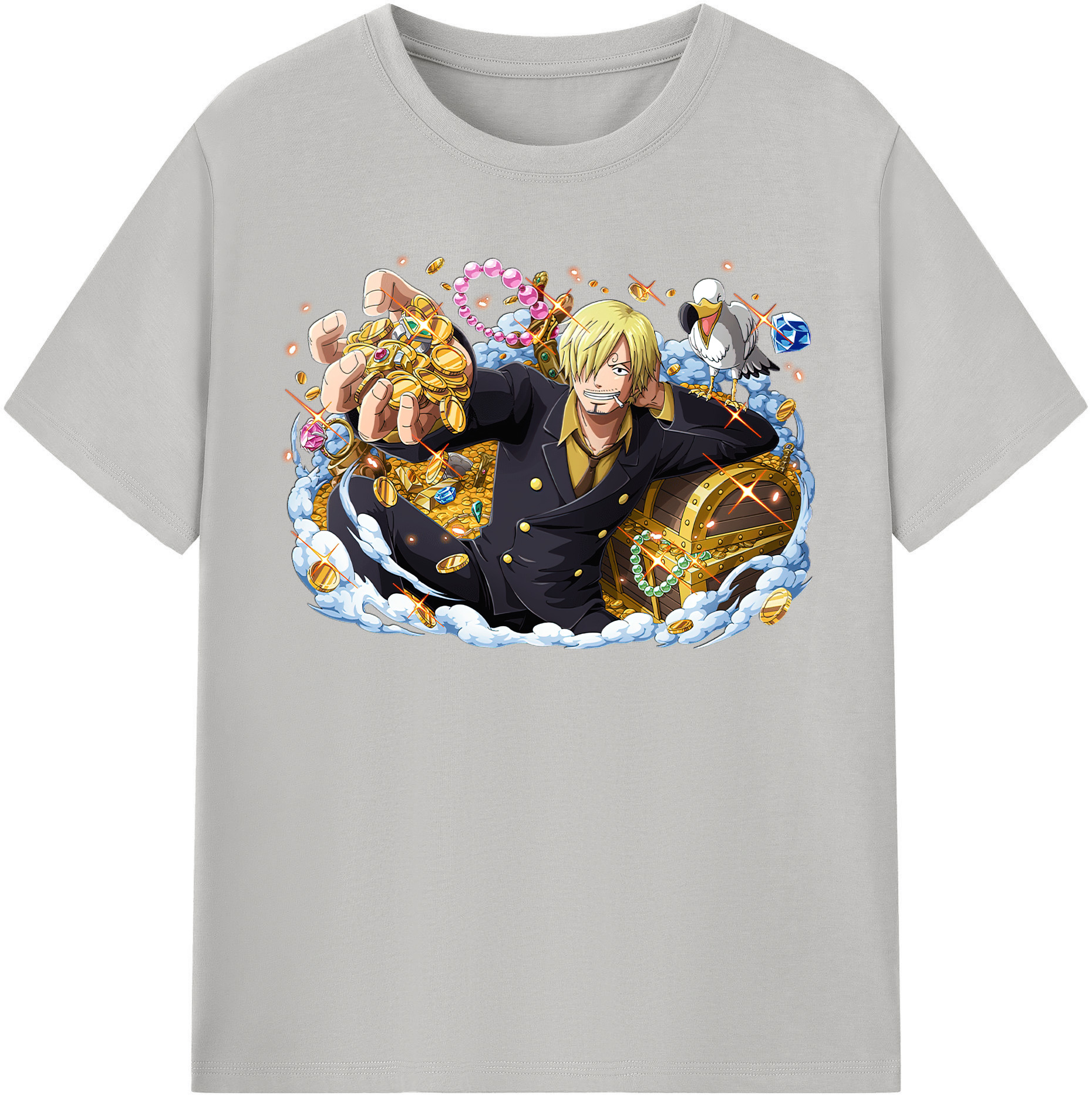ワンピース サンジ ONE PIECE Sanji 綿100％半袖Tシャツ（フロントプリント）