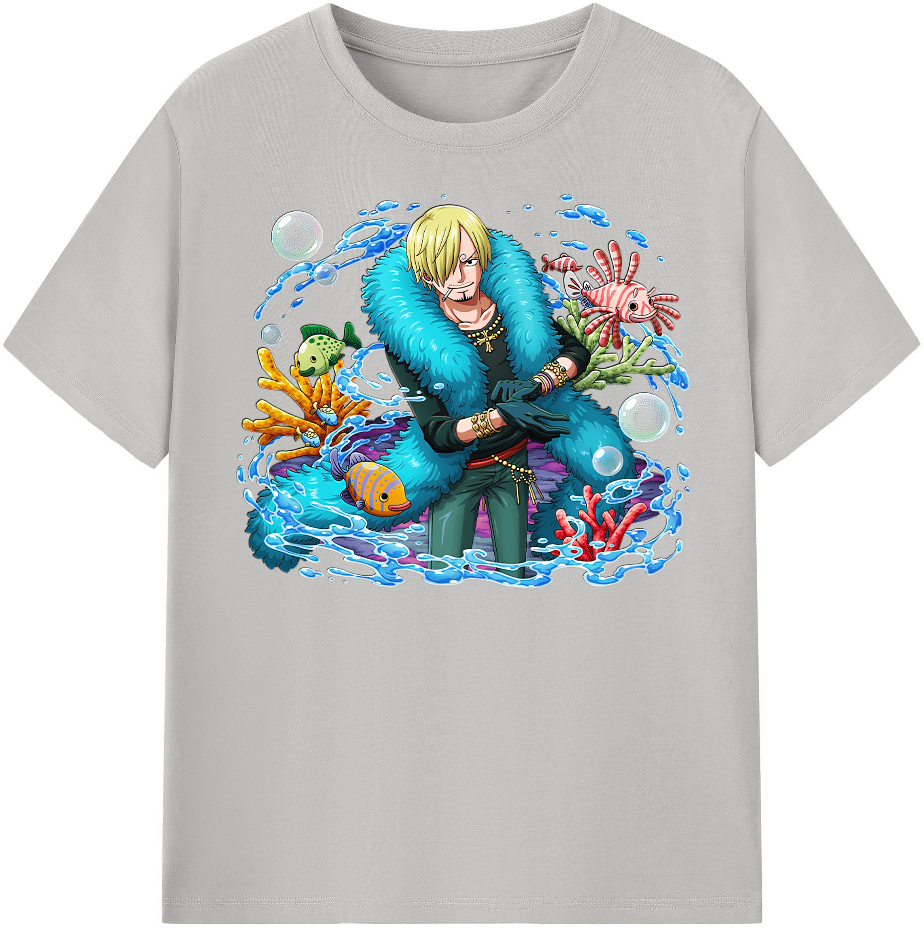 ワンピース サンジ ONE PIECE Sanji 綿100％半袖Tシャツ（フロントプリント）