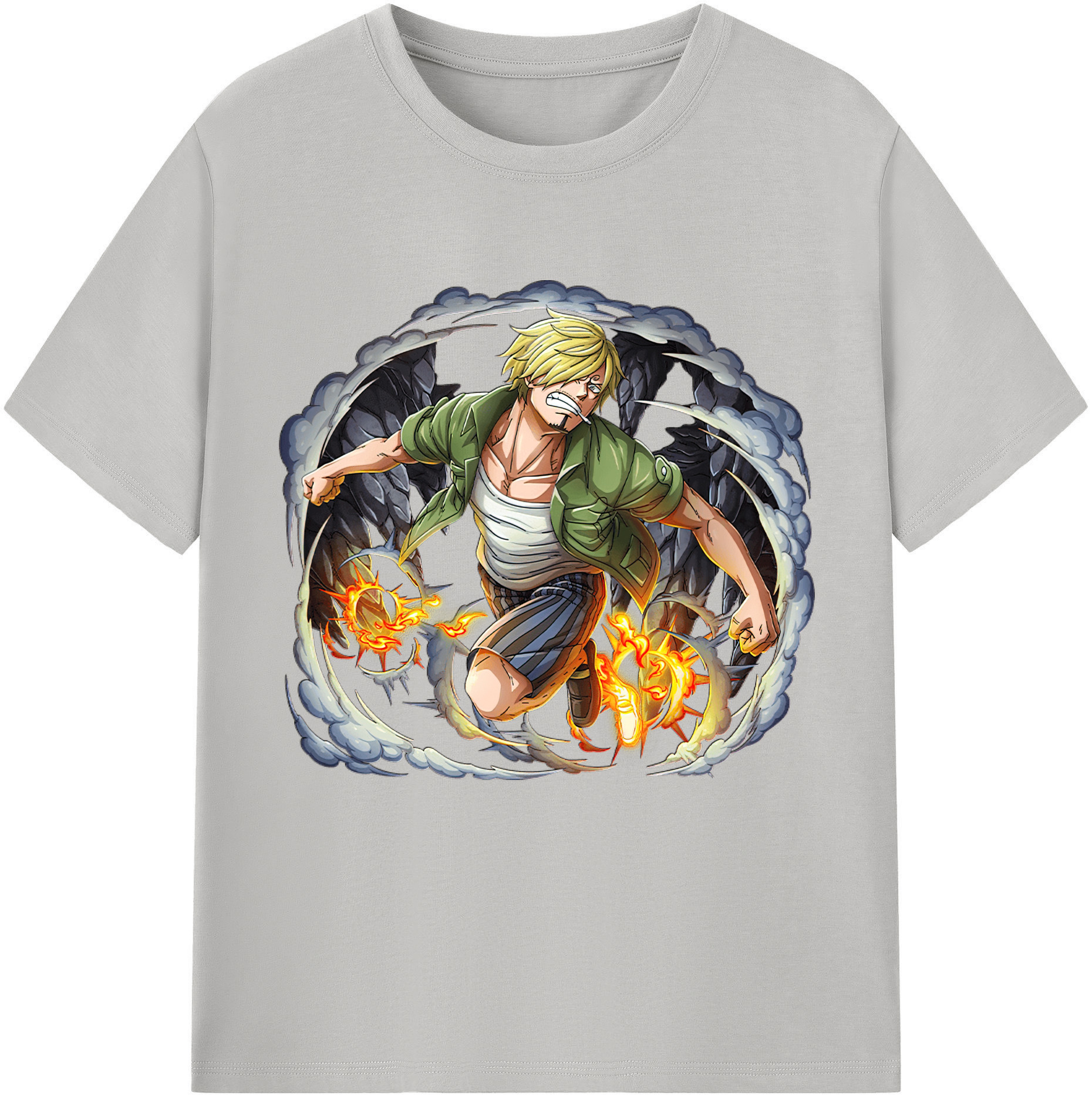 ワンピース サンジ ONE PIECE Sanji 綿100％半袖Tシャツ（フロントプリント）