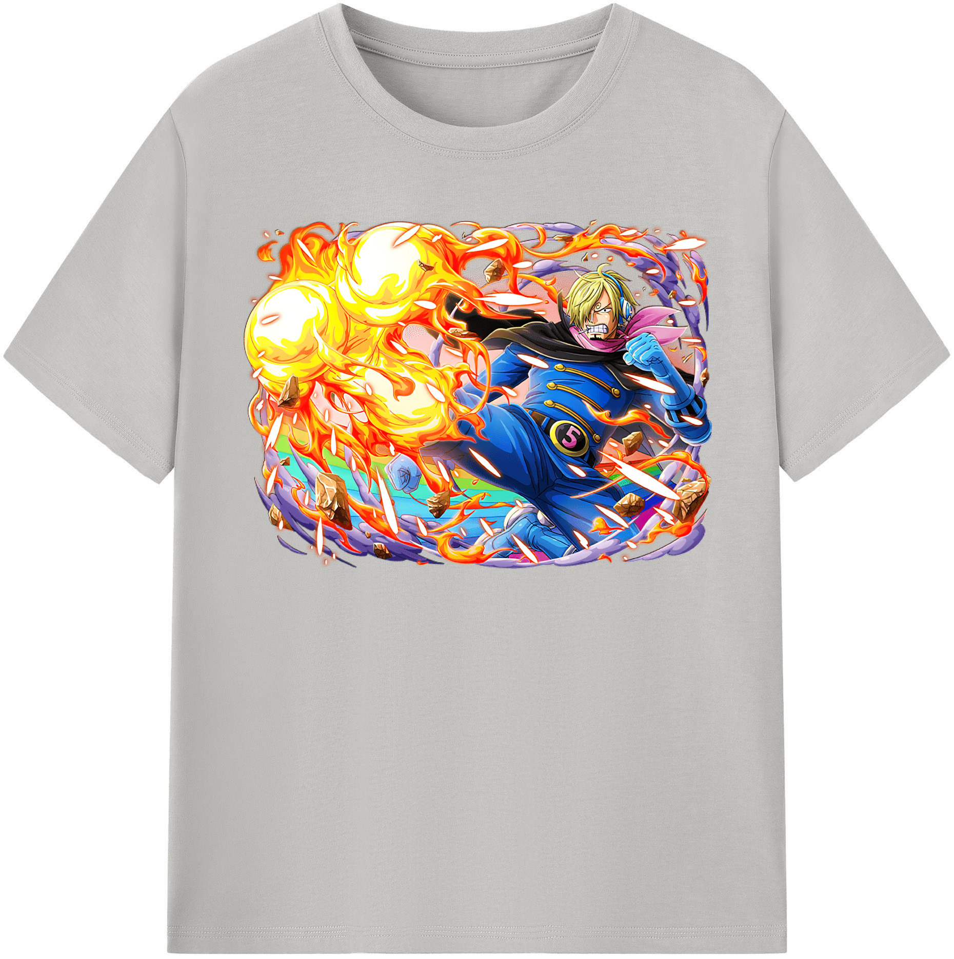 ワンピース サンジ ONE PIECE Sanji 綿100％半袖Tシャツ（フロントプリント）