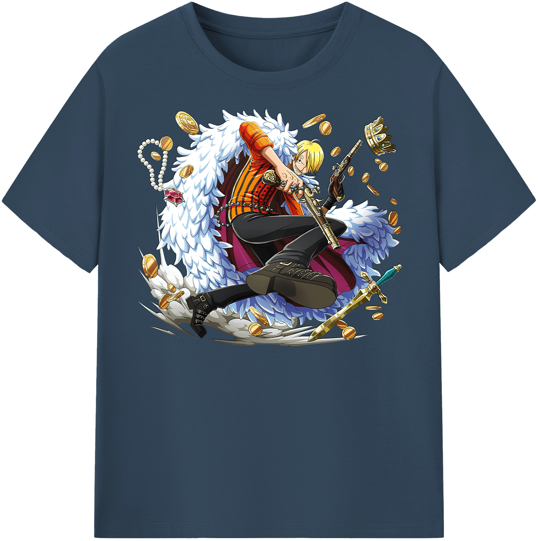 ワンピース サンジ ONE PIECE Sanji 綿100％半袖Tシャツ（フロントプリント）
