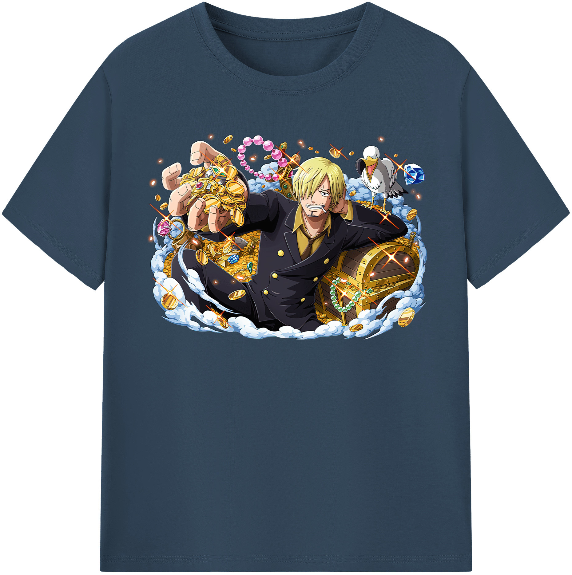 ワンピース サンジ ONE PIECE Sanji 綿100％半袖Tシャツ（フロントプリント）