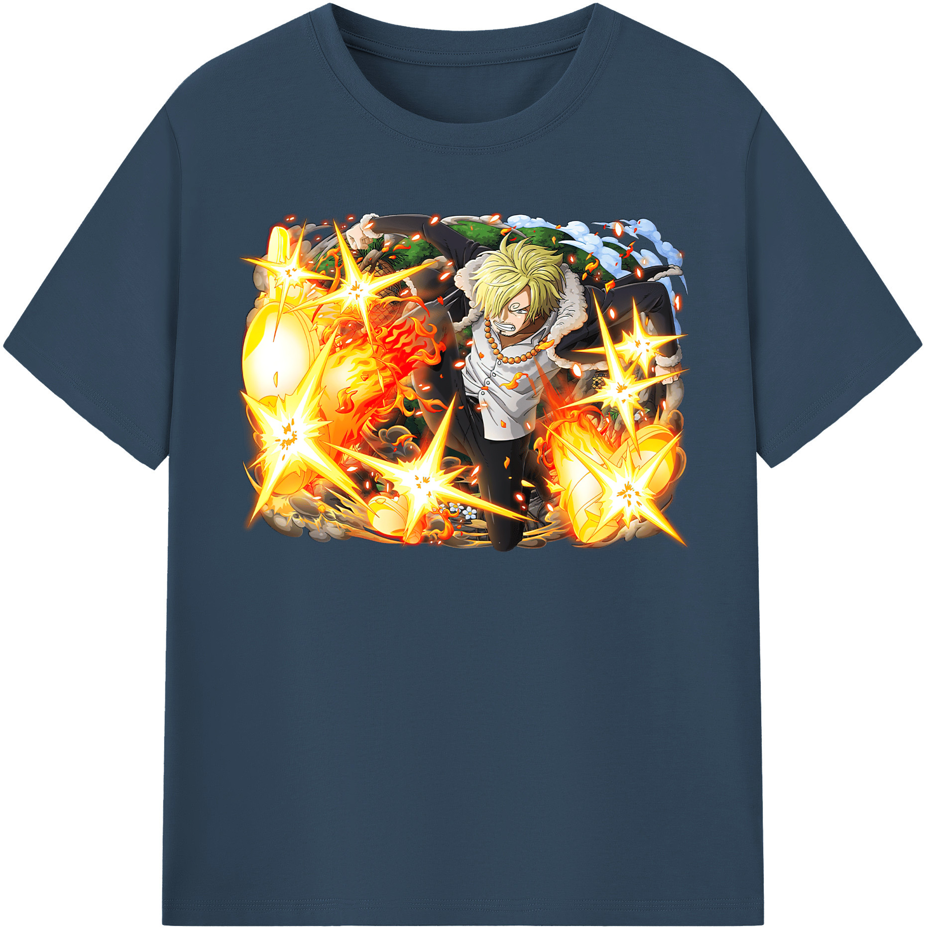 ワンピース サンジ ONE PIECE Sanji 綿100％半袖Tシャツ（フロントプリント）