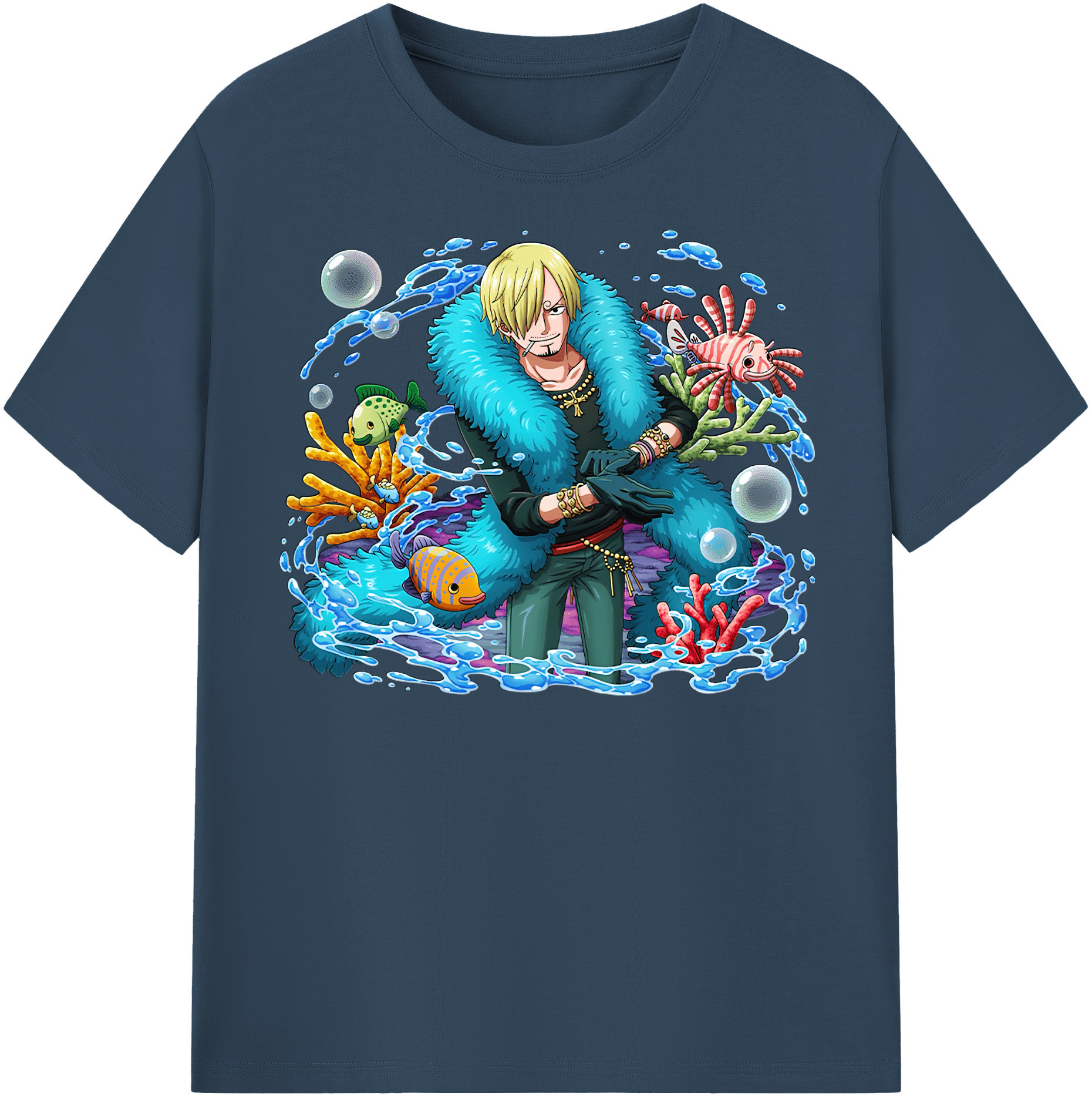 ワンピース サンジ ONE PIECE Sanji 綿100％半袖Tシャツ（フロントプリント）
